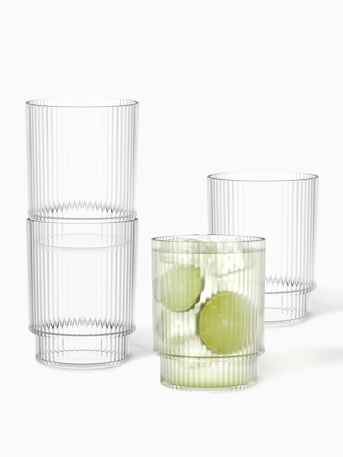 Clear Fluted Tumbler