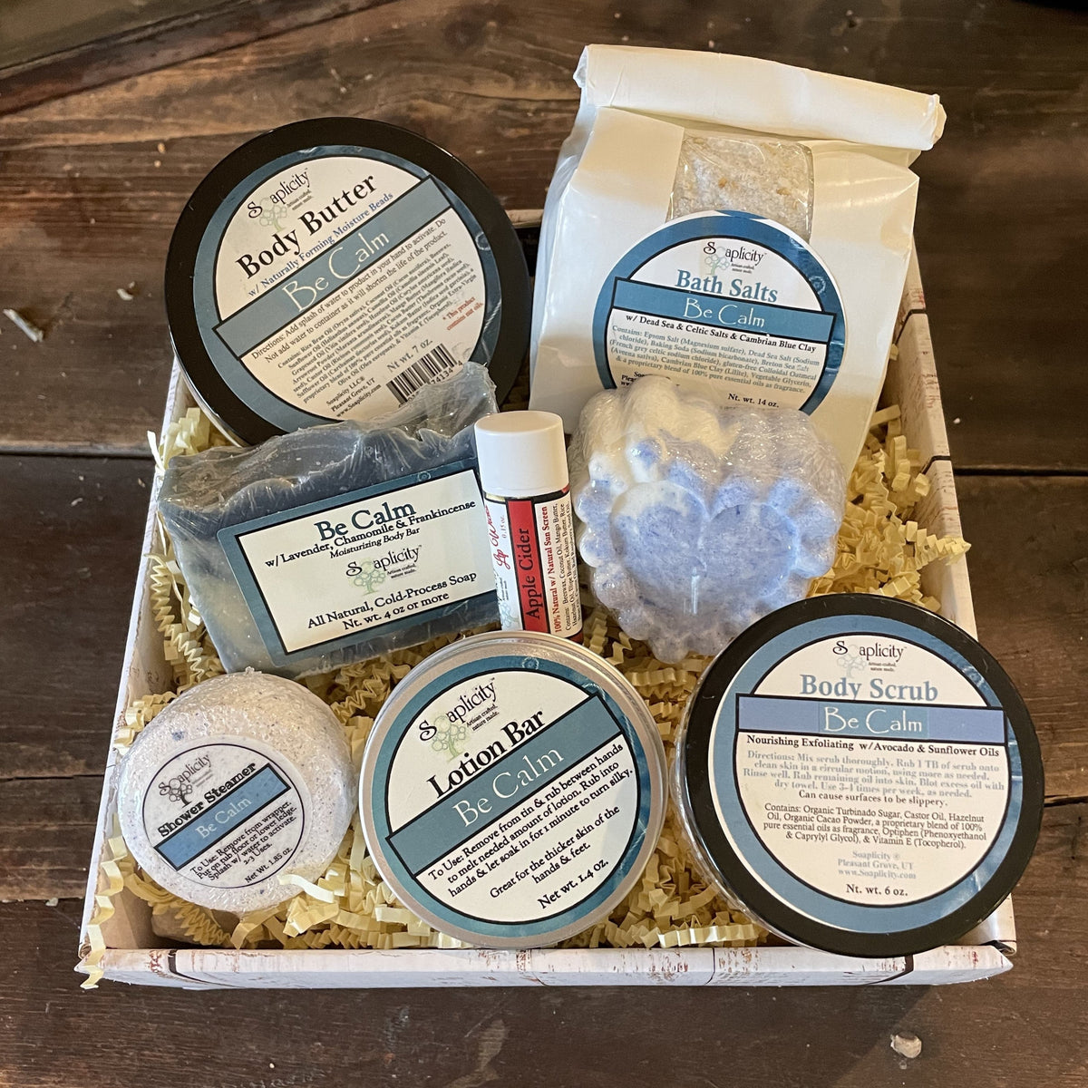 Scentastic spa gift basket in Be Calm scent