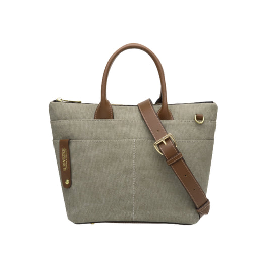 The Dot washed canvas and leather mini tote from Maison Creole Compass