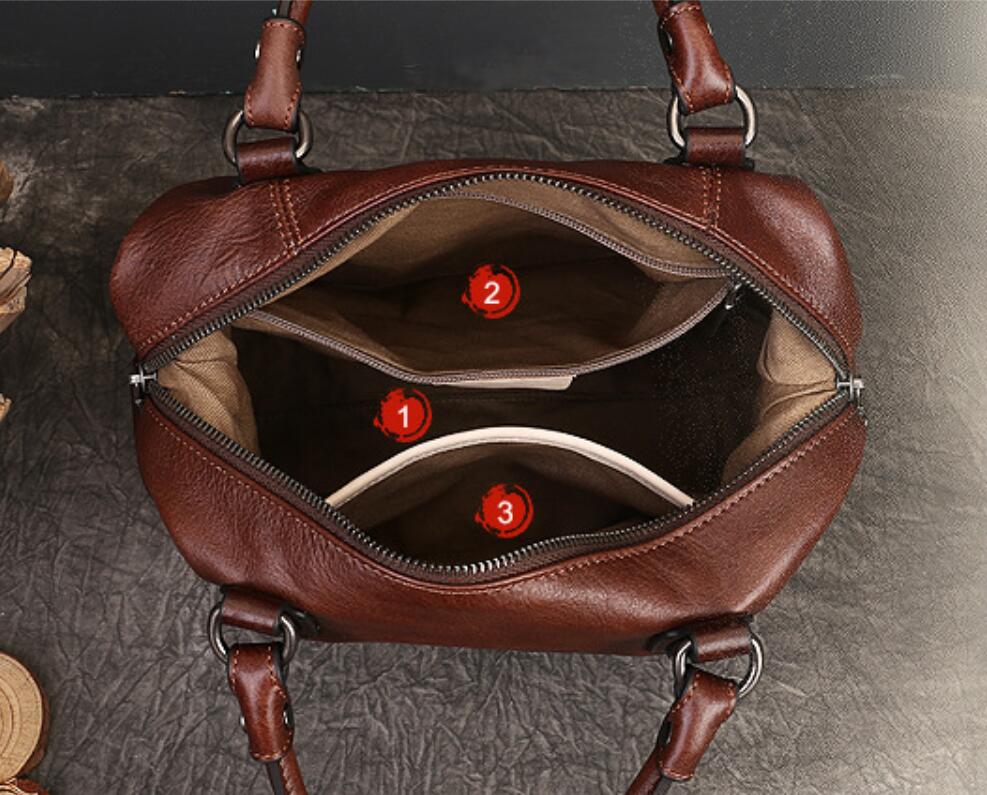 Marigot full-grain leather satchel, view 9