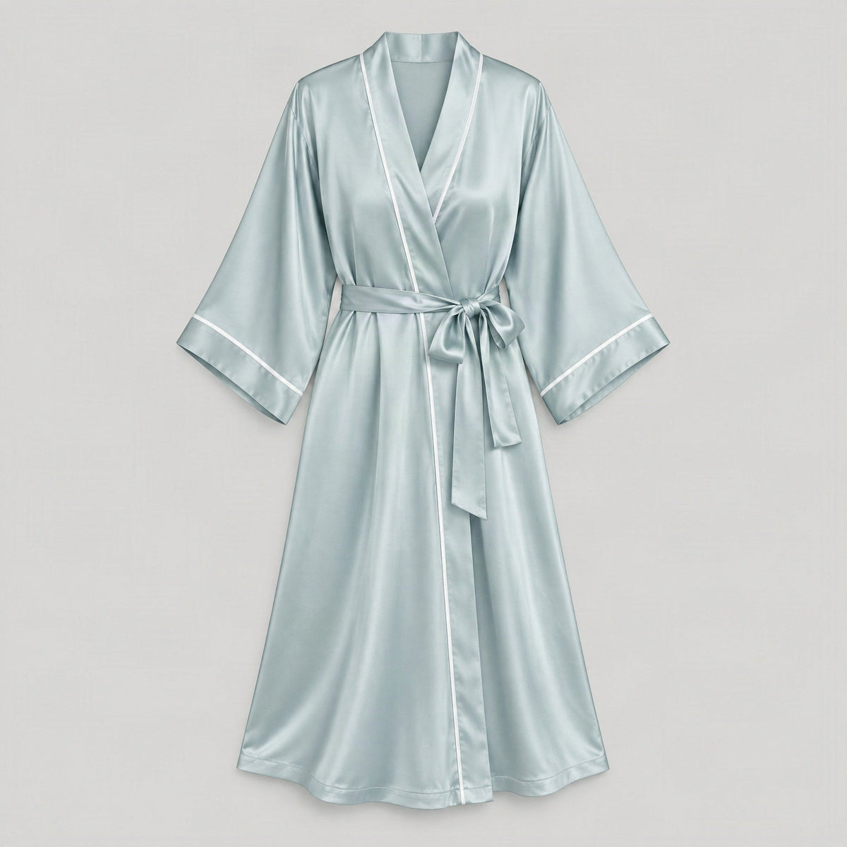 Long 19 momme mulberry silk robe, view 7