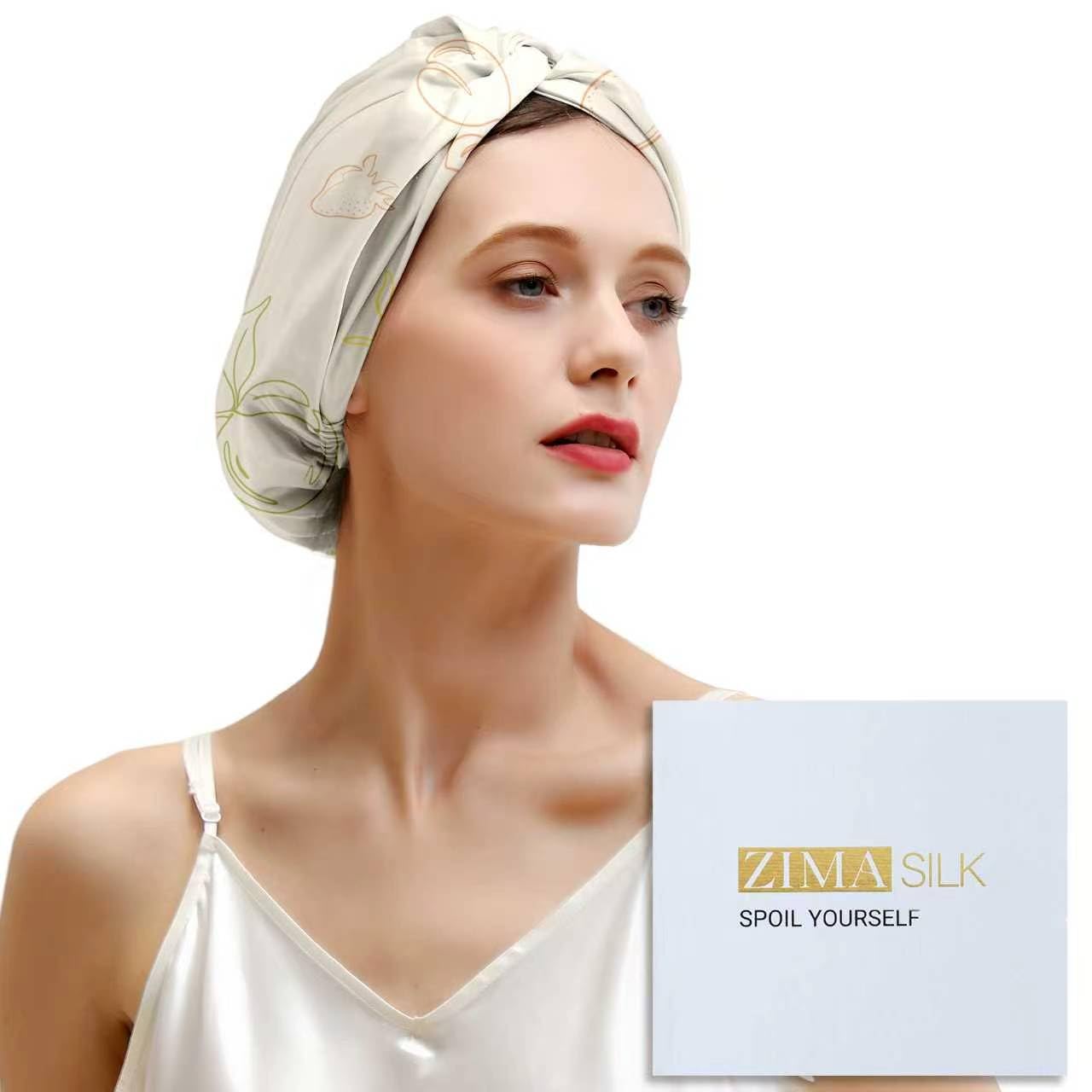 ZIMASILK 22 Momme 100% Mulberry Silk Bonnet for Sleeping & Women Hair Care, Highest Grade 6A Silk Hair wrap for Sleeping with Premium Elastic Stay On Head (1Pc, Pink)