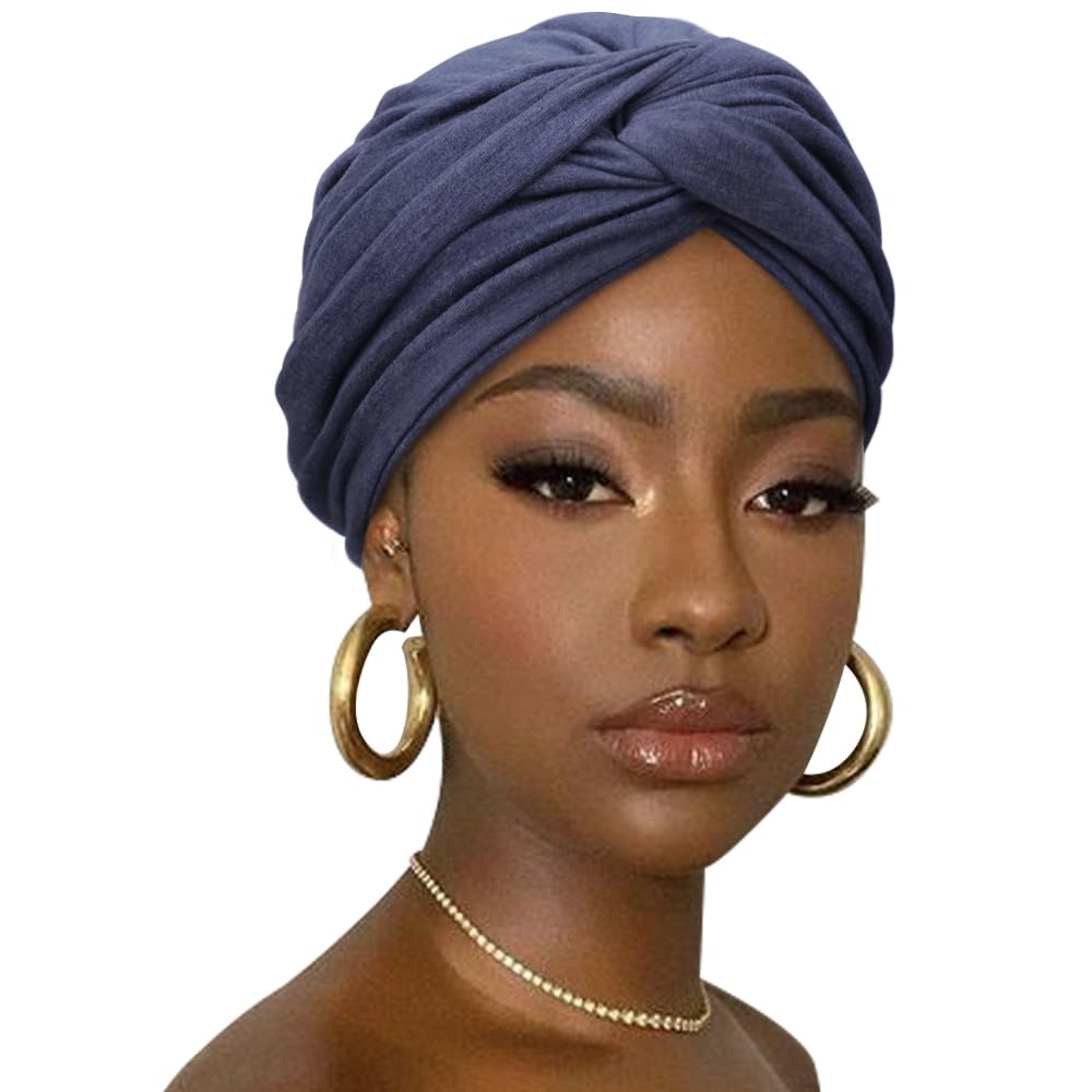 DRESHOW African Turban for Women Knotted Hairwraps for Sleeping Turban Headwraps Head Warmer Scarf for Black Women Chemo Cap