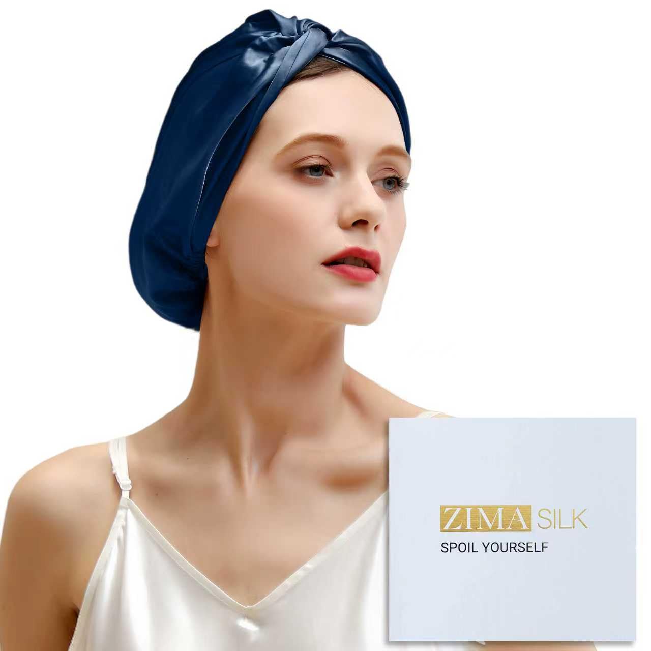 ZIMASILK 22 Momme 100% Mulberry Silk Bonnet for Sleeping & Women Hair Care, Highest Grade 6A Silk Hair wrap for Sleeping with Premium Elastic Stay On Head (1Pc, Pink)