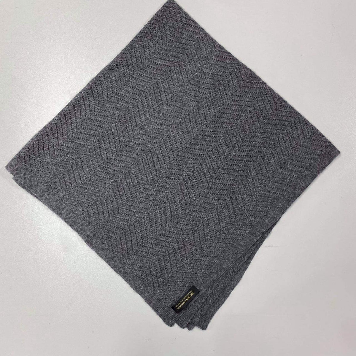 Tolui cashmere baby blanket folded square in Dark Grey