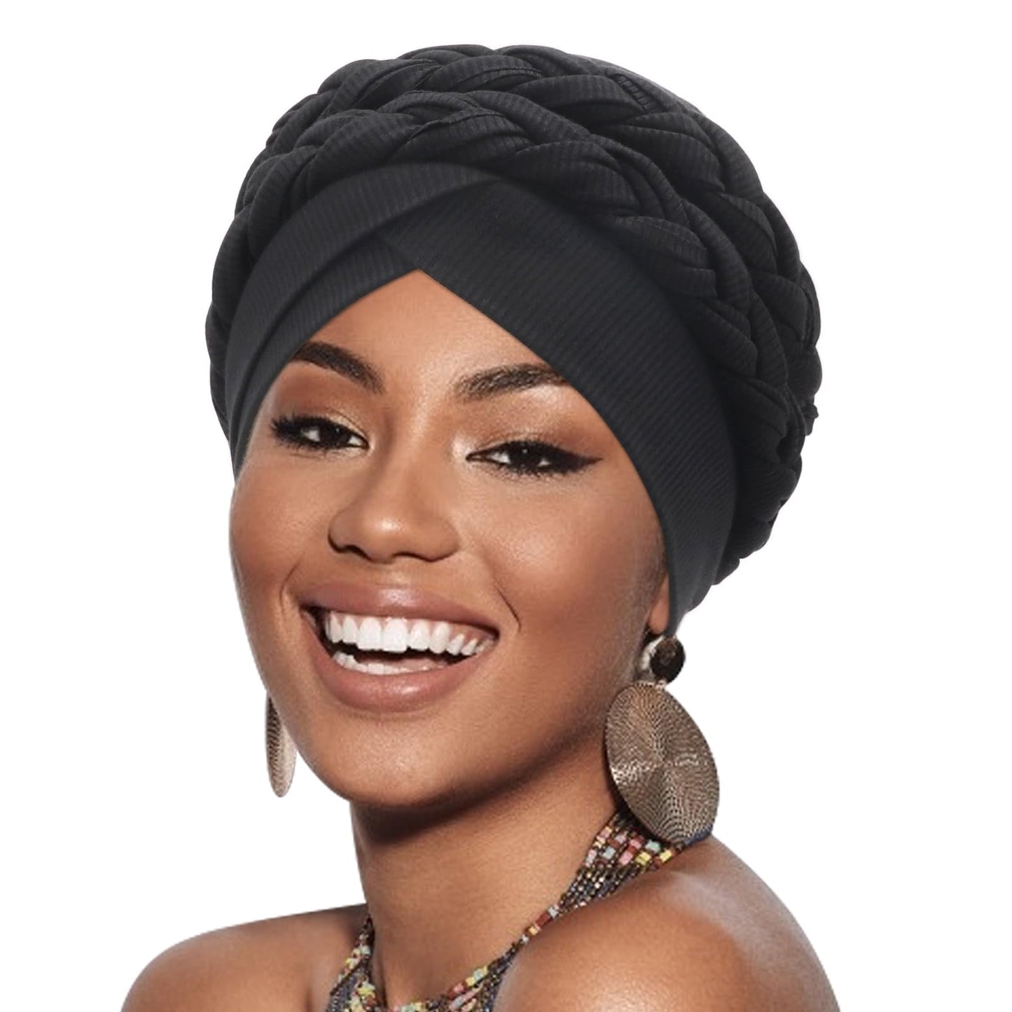 DRESHOW African Turban for Women Knotted Hairwraps for Sleeping Turban Headwraps Head Warmer Scarf for Black Women Chemo Cap