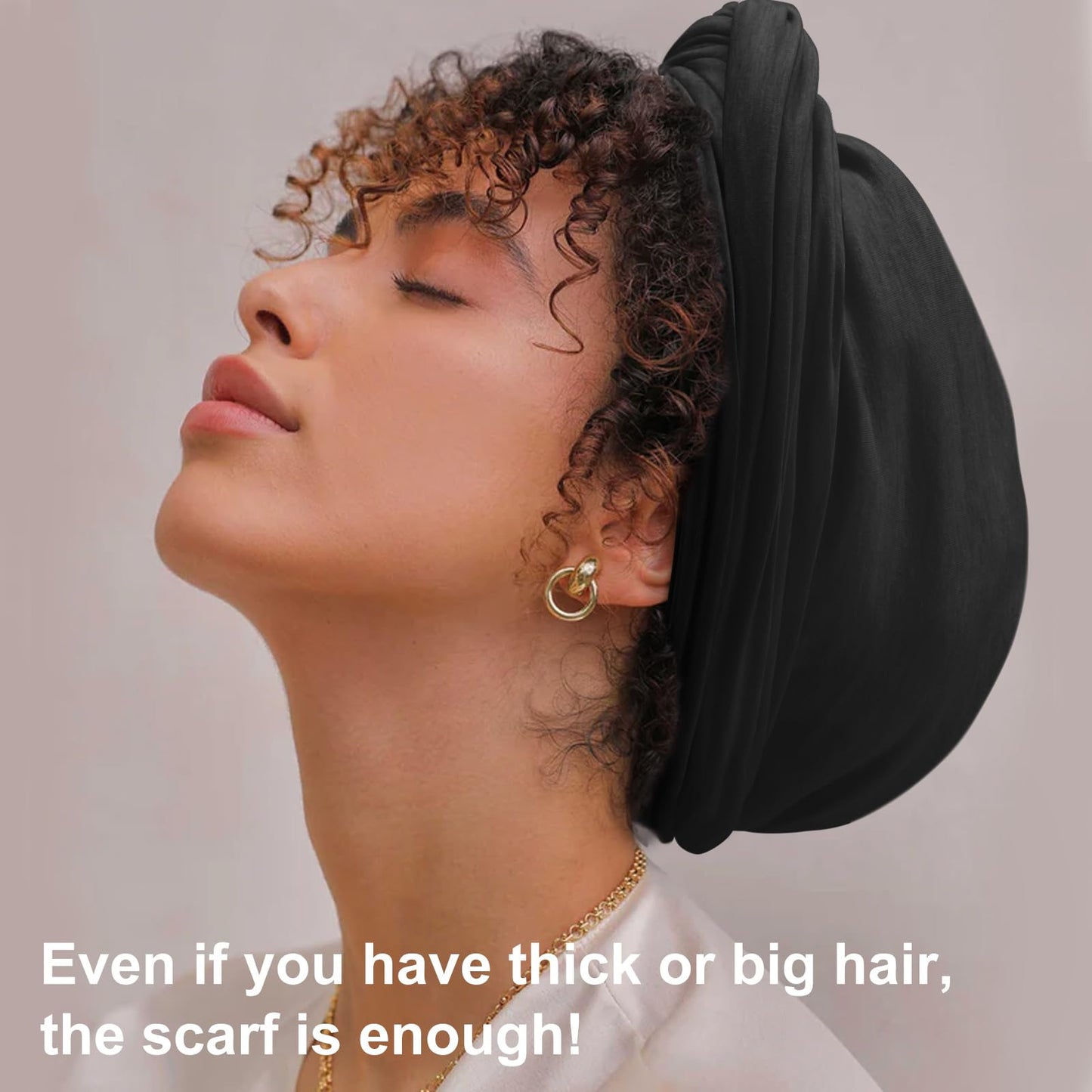 DRESHOW African Turban for Women Knotted Hairwraps for Sleeping Turban Headwraps Head Warmer Scarf for Black Women Chemo Cap