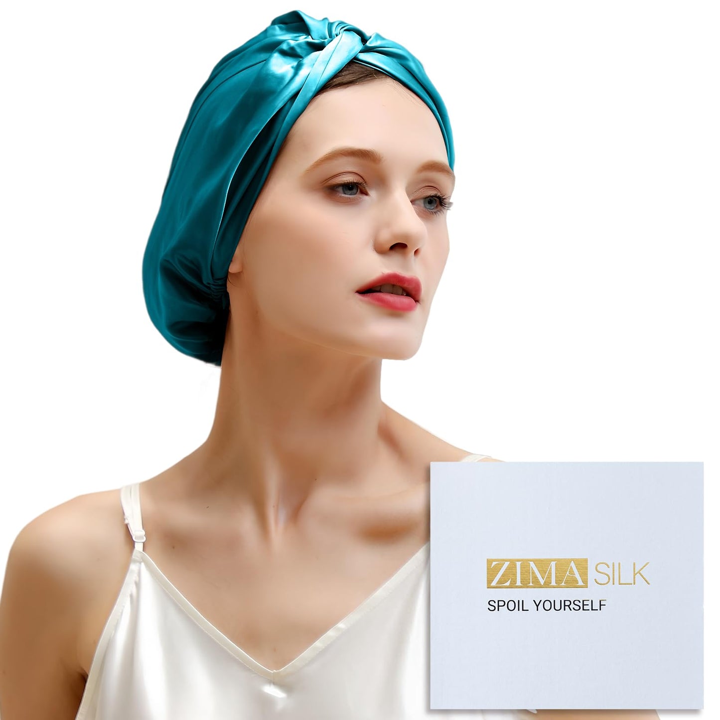 ZIMASILK 22 Momme 100% Mulberry Silk Bonnet for Sleeping & Women Hair Care, Highest Grade 6A Silk Hair wrap for Sleeping with Premium Elastic Stay On Head (1Pc, Pink)