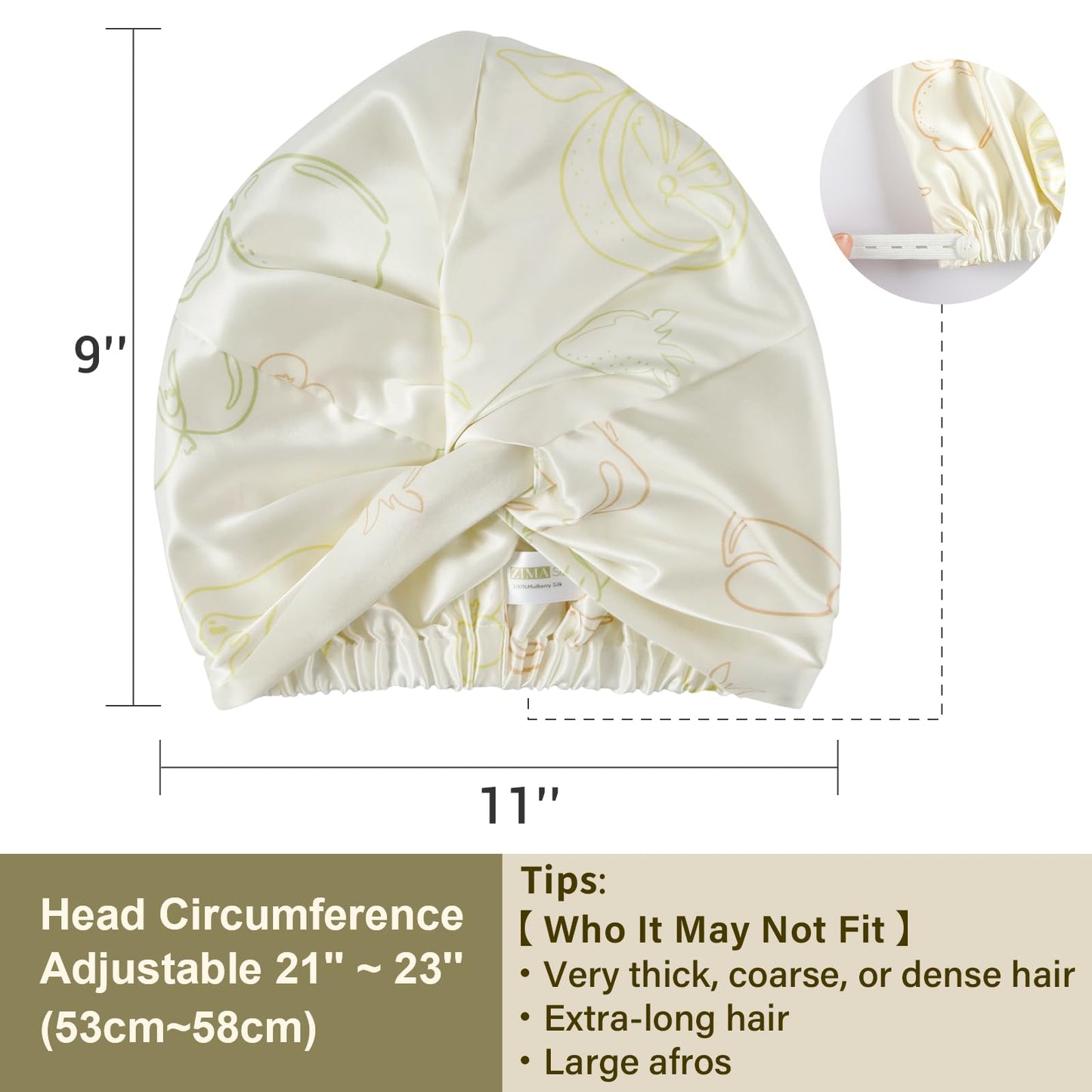 ZIMASILK 22 Momme 100% Mulberry Silk Bonnet for Sleeping & Women Hair Care, Highest Grade 6A Silk Hair wrap for Sleeping with Premium Elastic Stay On Head (1Pc, Pink)