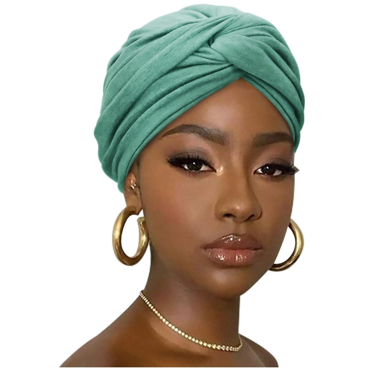 DRESHOW African Turban for Women Knotted Hairwraps for Sleeping Turban Headwraps Head Warmer Scarf for Black Women Chemo Cap