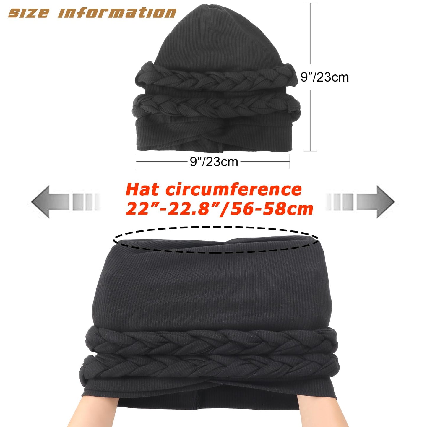 DRESHOW African Turban for Women Knotted Hairwraps for Sleeping Turban Headwraps Head Warmer Scarf for Black Women Chemo Cap
