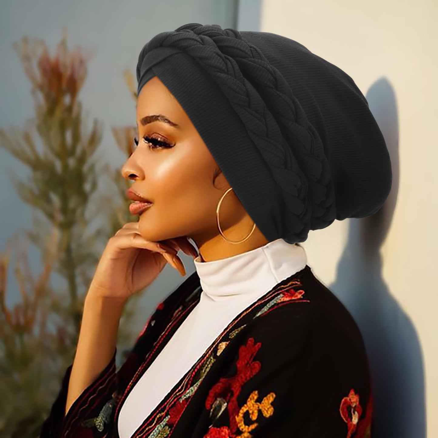 DRESHOW African Turban for Women Knotted Hairwraps for Sleeping Turban Headwraps Head Warmer Scarf for Black Women Chemo Cap