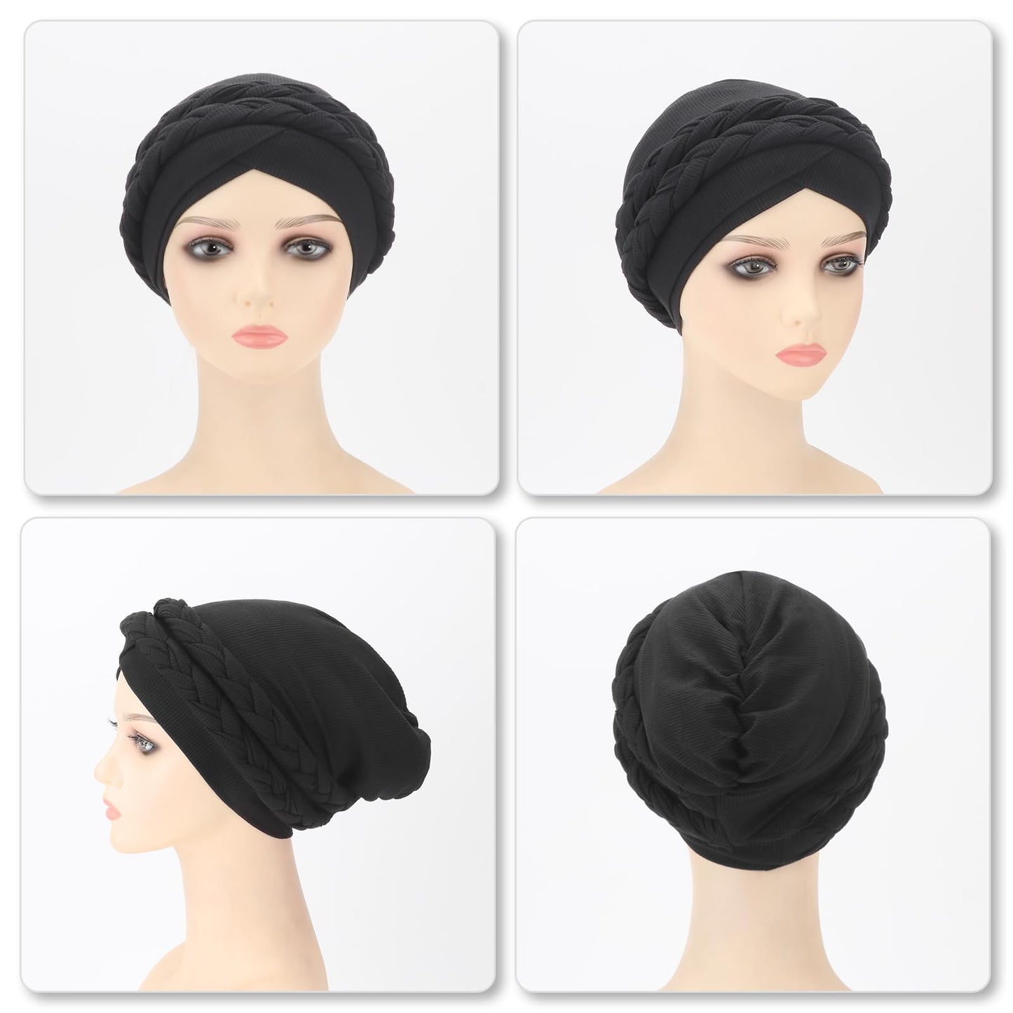 DRESHOW African Turban for Women Knotted Hairwraps for Sleeping Turban Headwraps Head Warmer Scarf for Black Women Chemo Cap