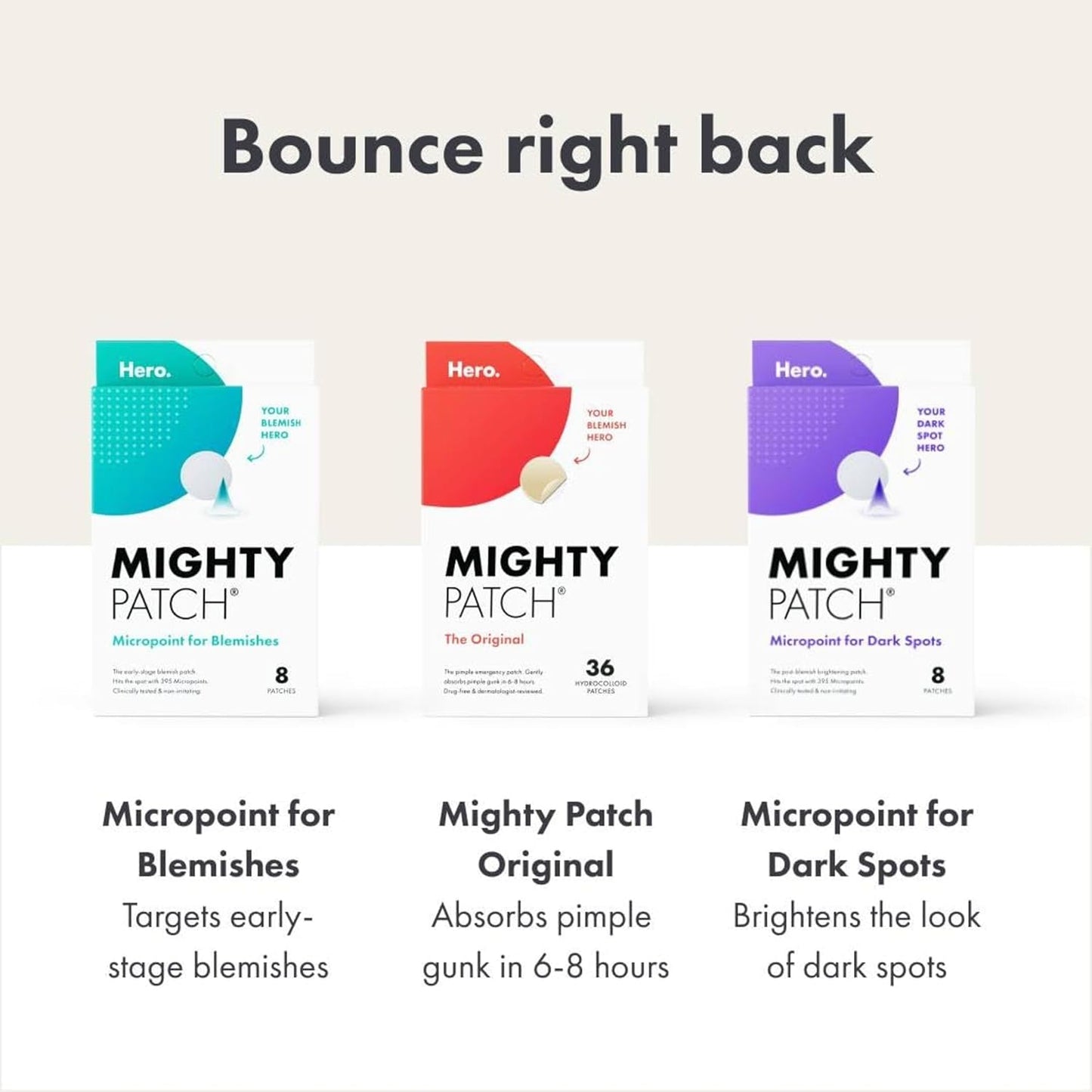 Mighty Patch Original from Hero Cosmetics - Hydrocolloid Acne Pimple Patch for Zits and Blemishes, Spot Treatment Stickers for Face and Skin, Vegan and Cruelty Free (36 Count)