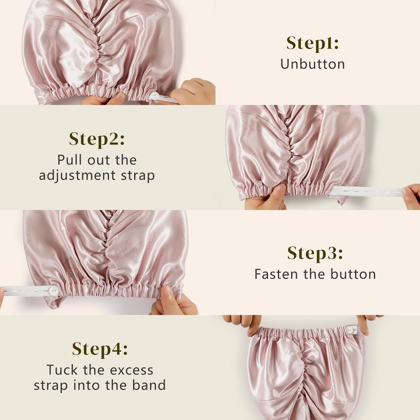 ZIMASILK 22 Momme 100% Mulberry Silk Bonnet for Sleeping & Women Hair Care, Highest Grade 6A Silk Hair wrap for Sleeping with Premium Elastic Stay On Head (1Pc, Pink)