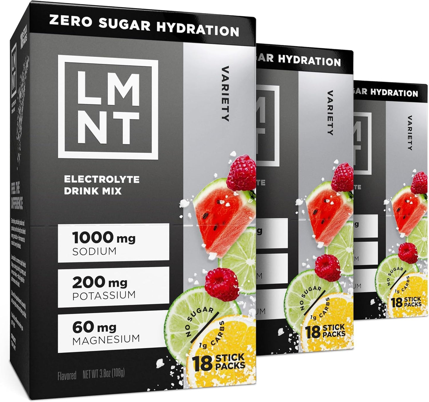 LMNT Zero Sugar Electrolytes - Raspberry Salt | Drink Mix | 30-Count