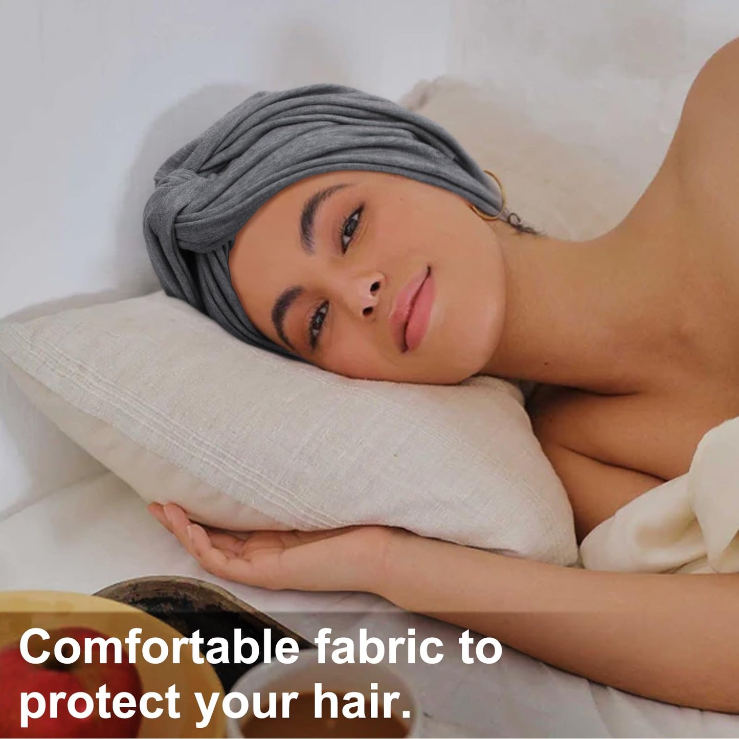 DRESHOW African Turban for Women Knotted Hairwraps for Sleeping Turban Headwraps Head Warmer Scarf for Black Women Chemo Cap