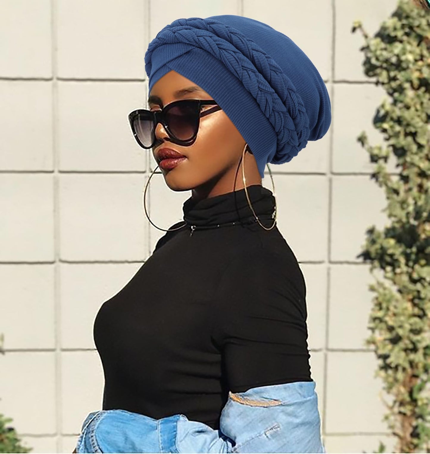 DRESHOW African Turban for Women Knotted Hairwraps for Sleeping Turban Headwraps Head Warmer Scarf for Black Women Chemo Cap