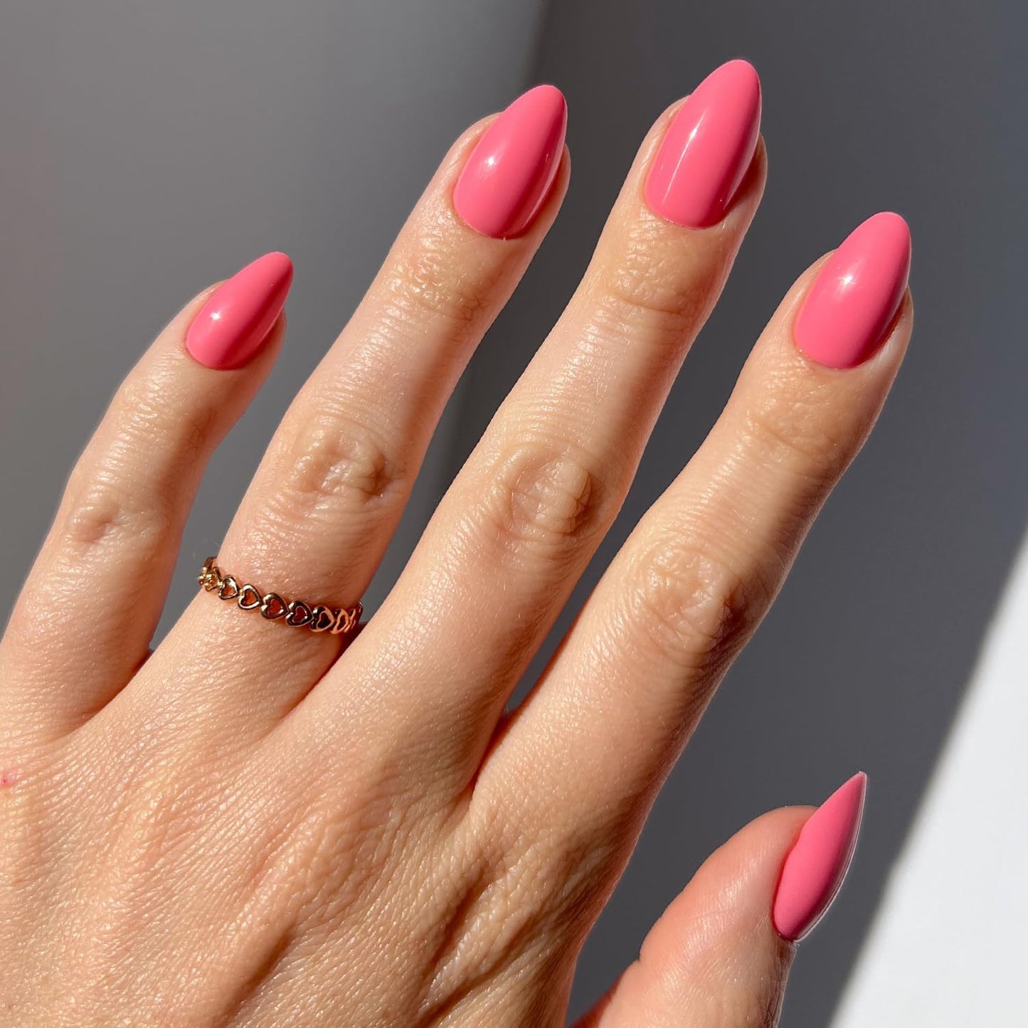 Glamnetic Press On Nails - All Time Love Spring Nails | Glossy, Semi-Transparent, Short Almond French Tip Fake Nails with Leaf Accents, Salon Quality | 15 Sizes - 30 Nail Kit with Glue