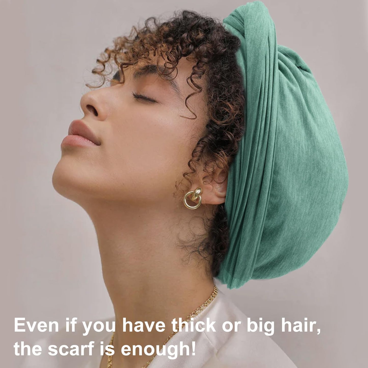 DRESHOW African Turban for Women Knotted Hairwraps for Sleeping Turban Headwraps Head Warmer Scarf for Black Women Chemo Cap