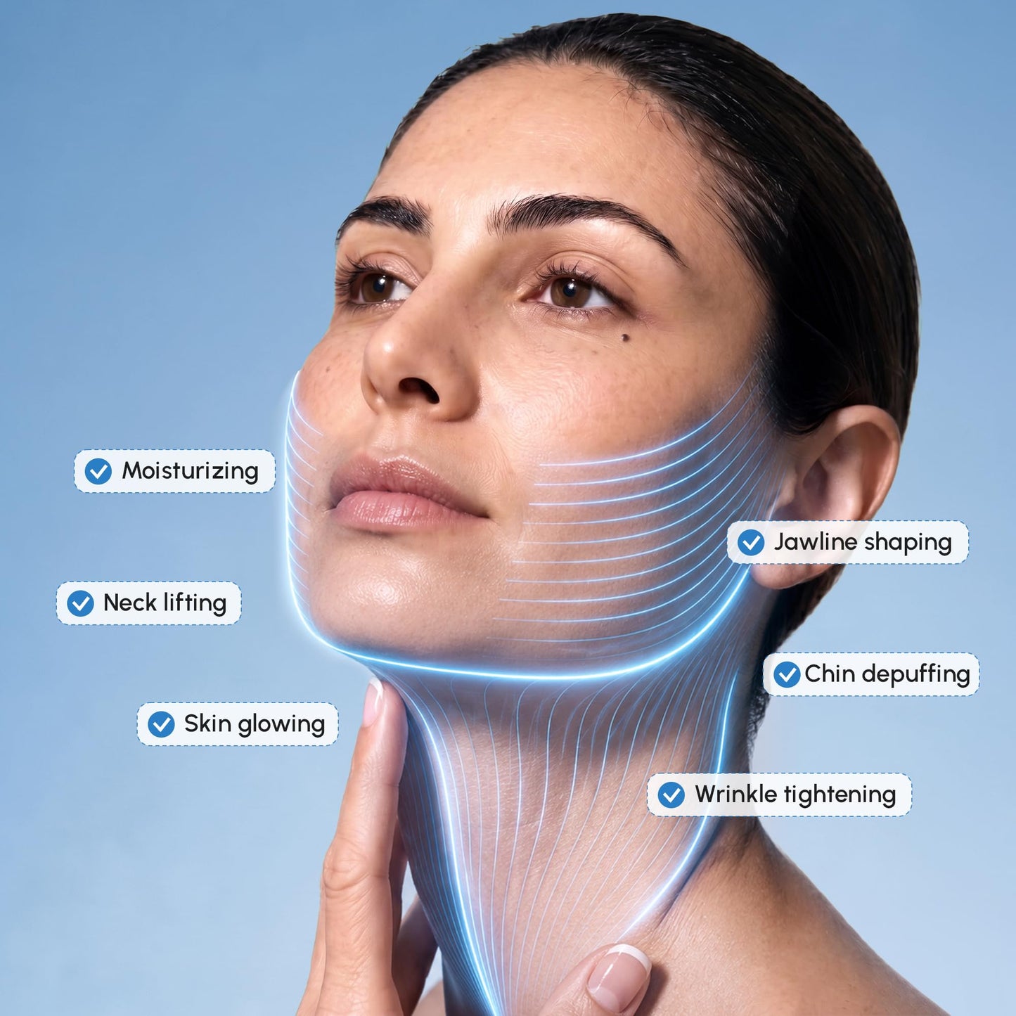 MAREE V Line Lifting Mask with 24K Gold – Deep Collagen Face Mask for Women – Jawline Shaper Mask with Retinol & Hyaluronic Acid – Neck Tightening & Firming - Double Chin Strap for Face Lift