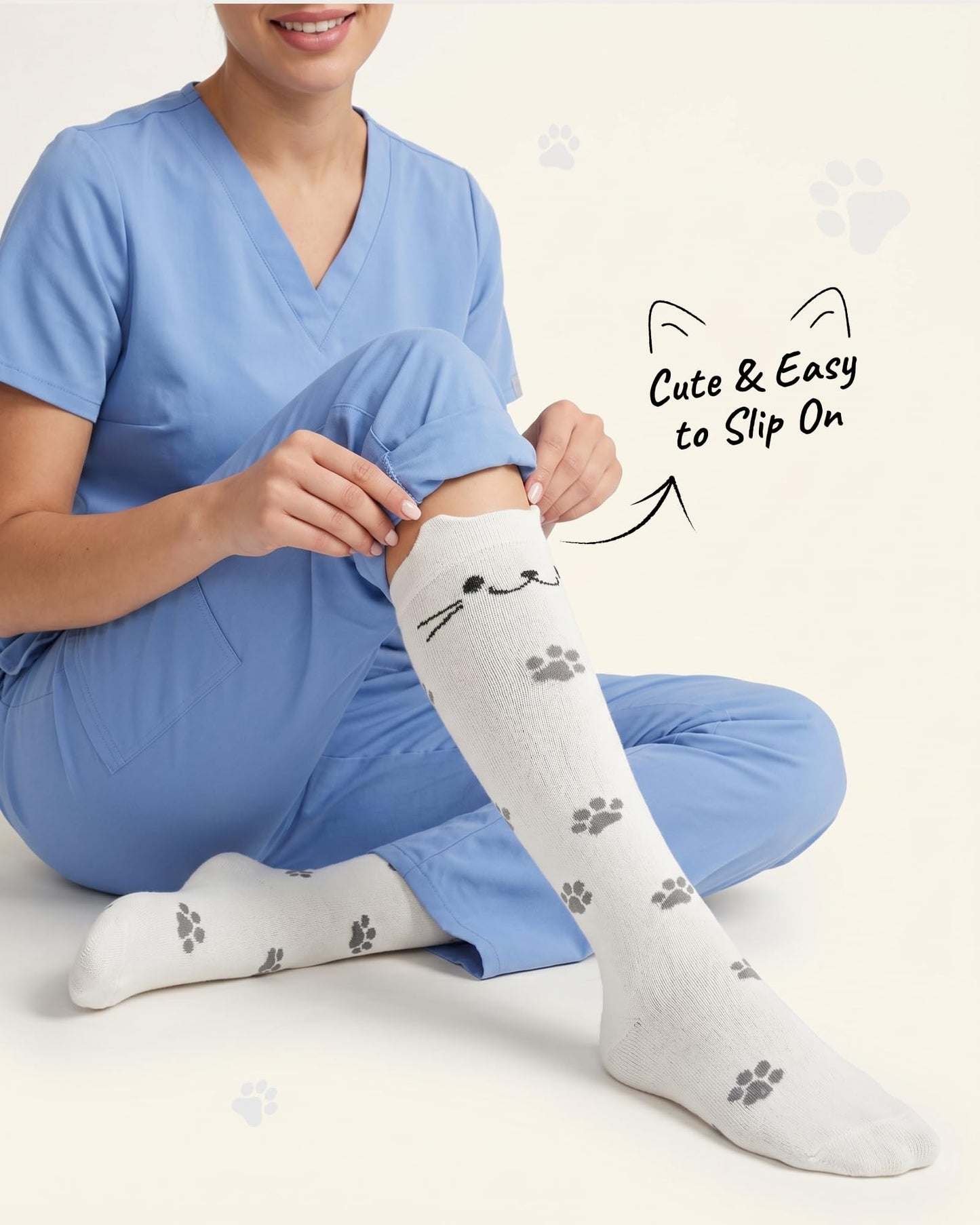 Jeasona Bamboo Viscose Compression Socks for Women 15-20 mmHg 3 Pack Cute Socks for Travel Nurses Pregnancy Daily Wear