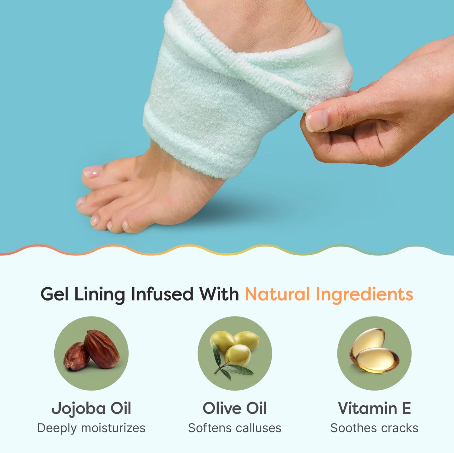 ZenToes Moisturizing Socks for Cracked Heel Treatment, Vitamin E, Olive Oil and Jojoba Oil Infused Heel Socks, Spa Gifts for Women, Relaxation Gifts for Women (Fuzzy Lilac Purple, Regular)