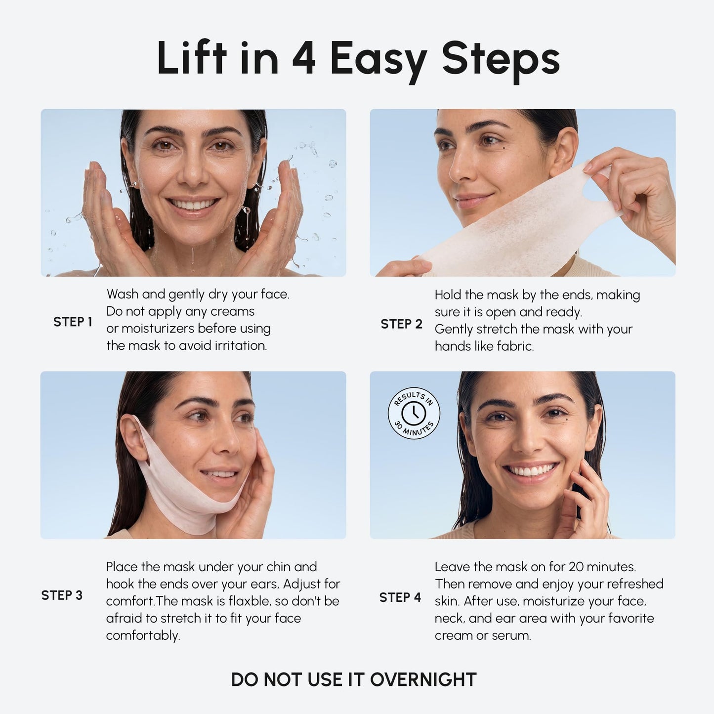 MAREE V Line Lifting Mask with 24K Gold – Deep Collagen Face Mask for Women – Jawline Shaper Mask with Retinol & Hyaluronic Acid – Neck Tightening & Firming - Double Chin Strap for Face Lift