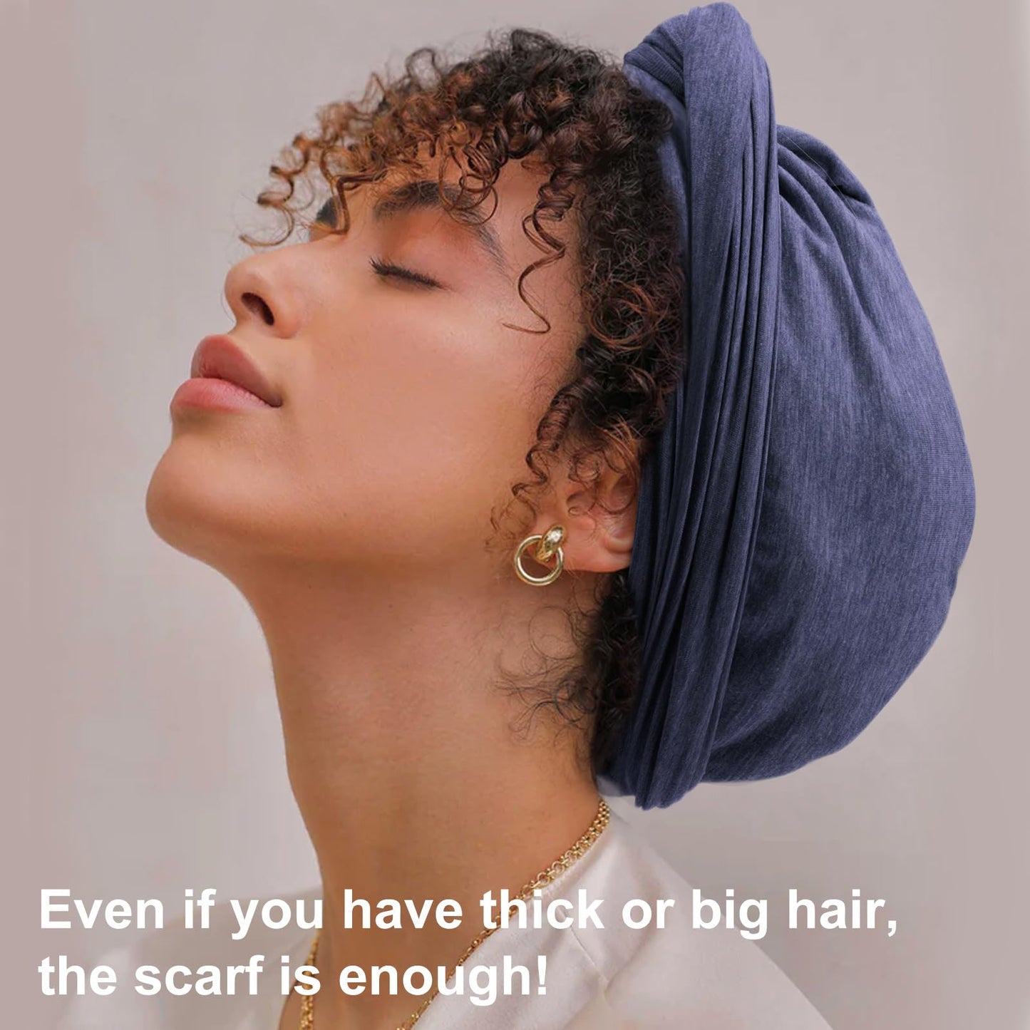 DRESHOW African Turban for Women Knotted Hairwraps for Sleeping Turban Headwraps Head Warmer Scarf for Black Women Chemo Cap