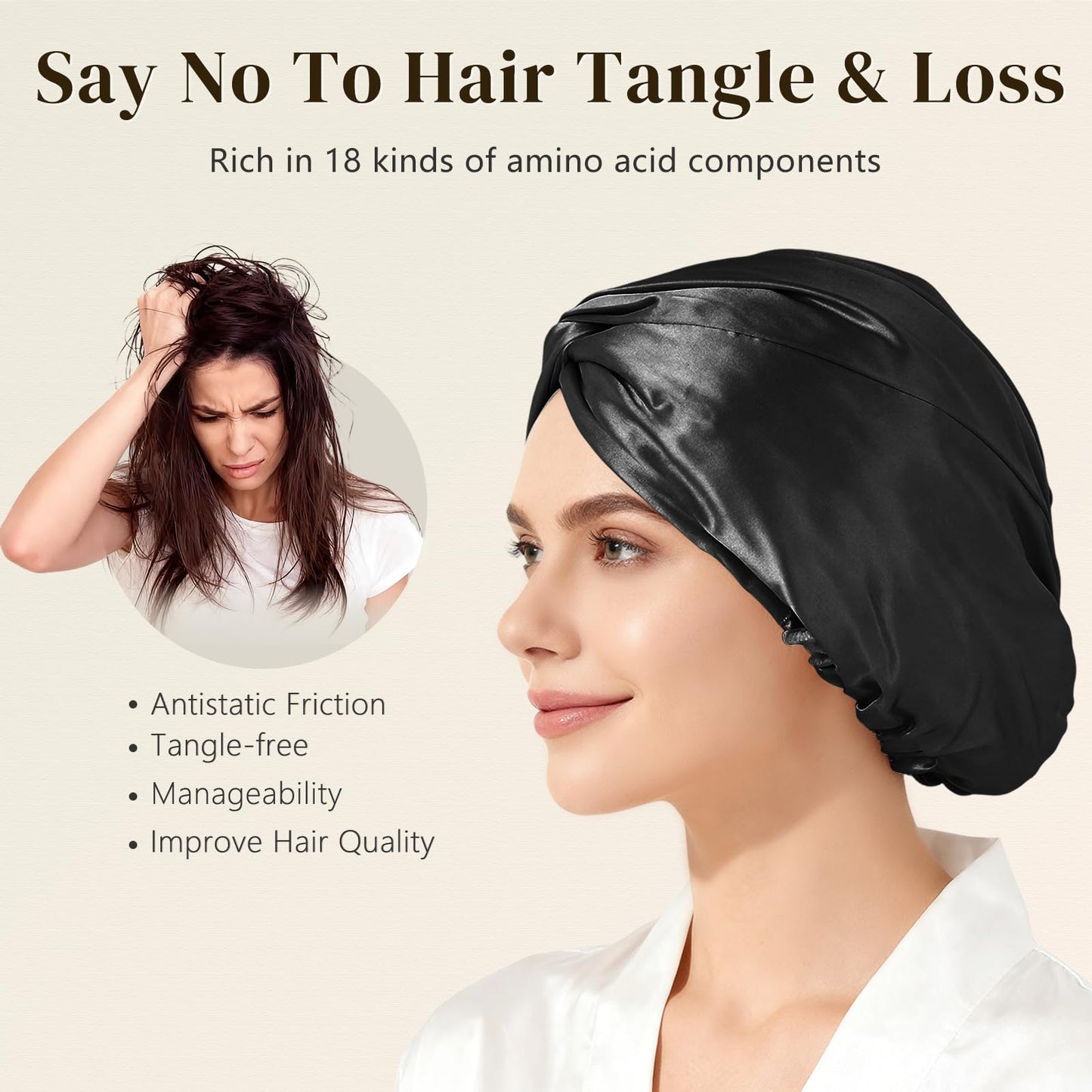 ZIMASILK 22 Momme 100% Mulberry Silk Bonnet for Sleeping & Women Hair Care, Highest Grade 6A Silk Hair wrap for Sleeping with Premium Elastic Stay On Head (1Pc, Pink)