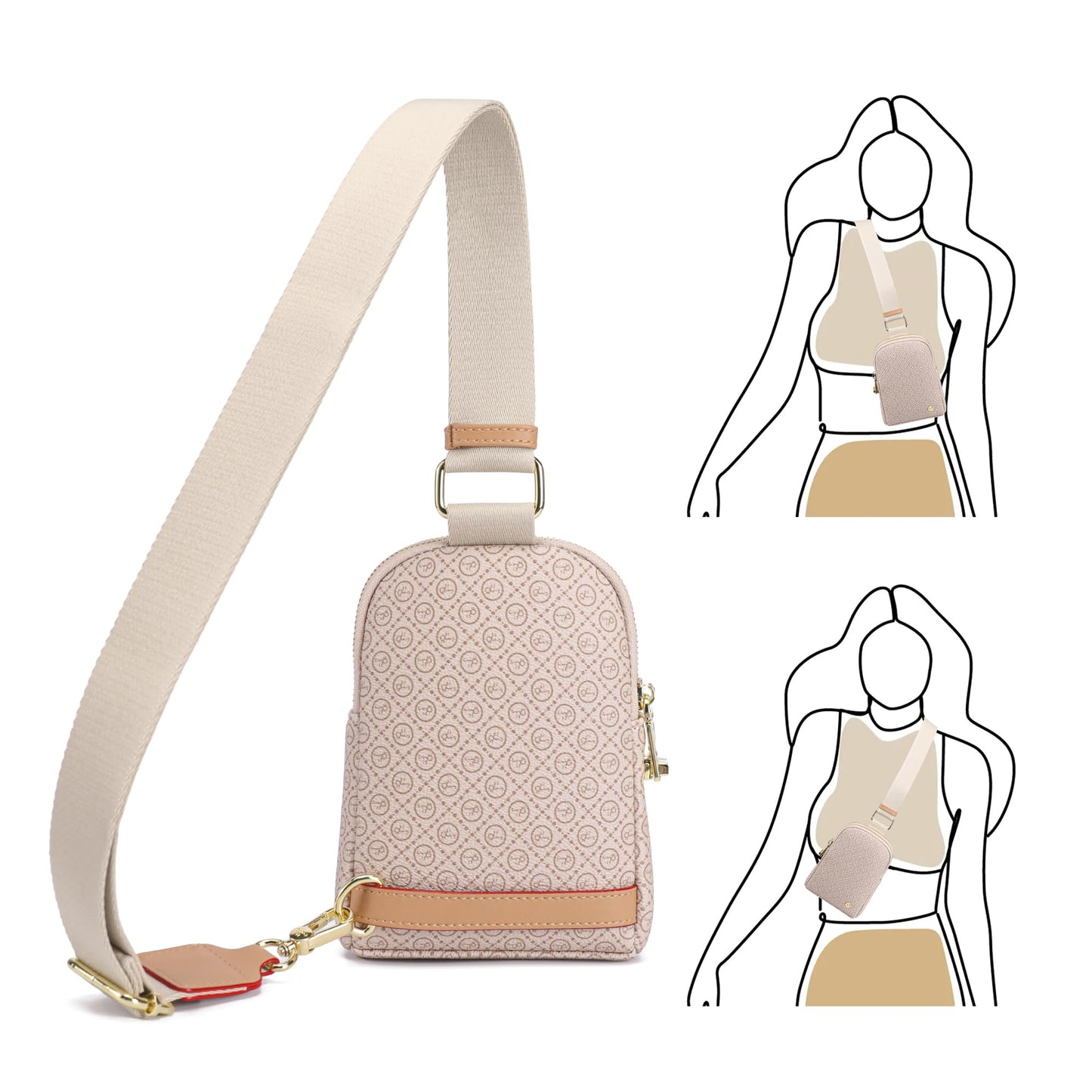 INICAT Anti Theft Crossbody Bag for Women, Small RFID Blocking Sling Purse with Zipper Lock for Travel, Vegan Leather