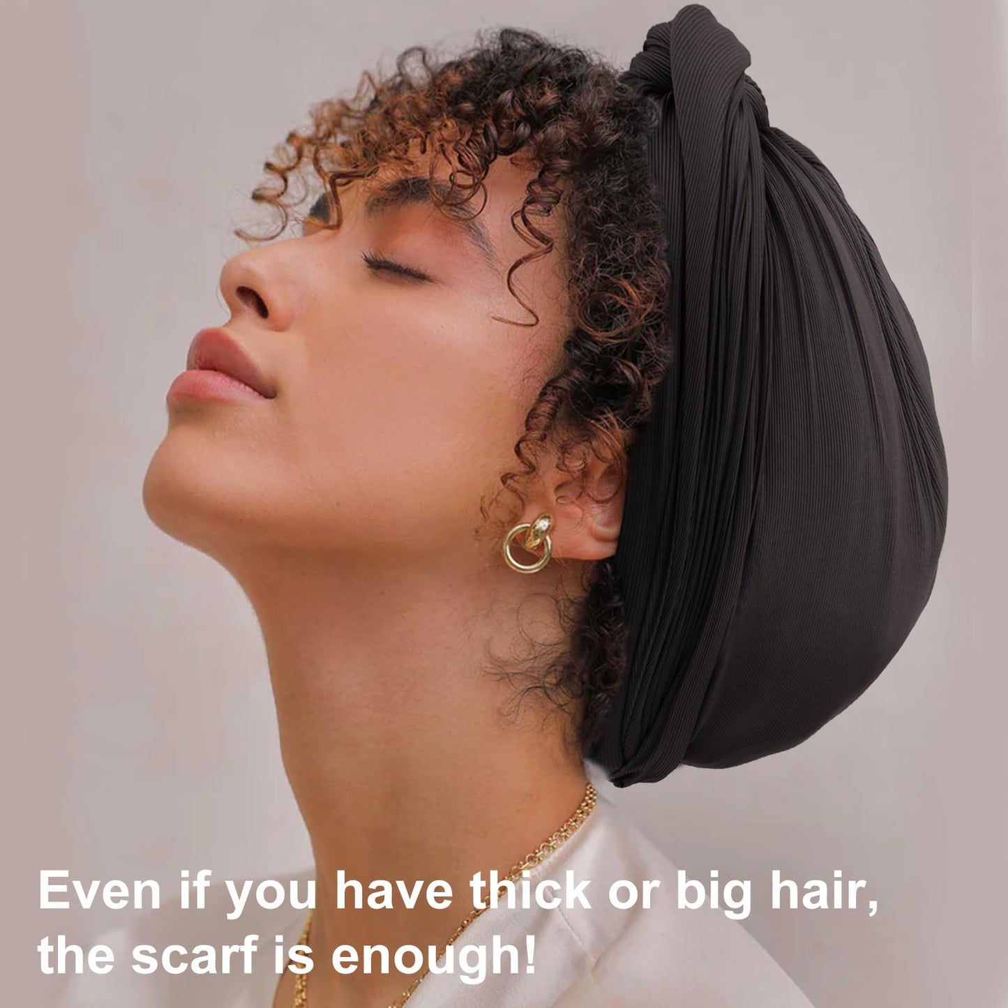 DRESHOW African Turban for Women Knotted Hairwraps for Sleeping Turban Headwraps Head Warmer Scarf for Black Women Chemo Cap