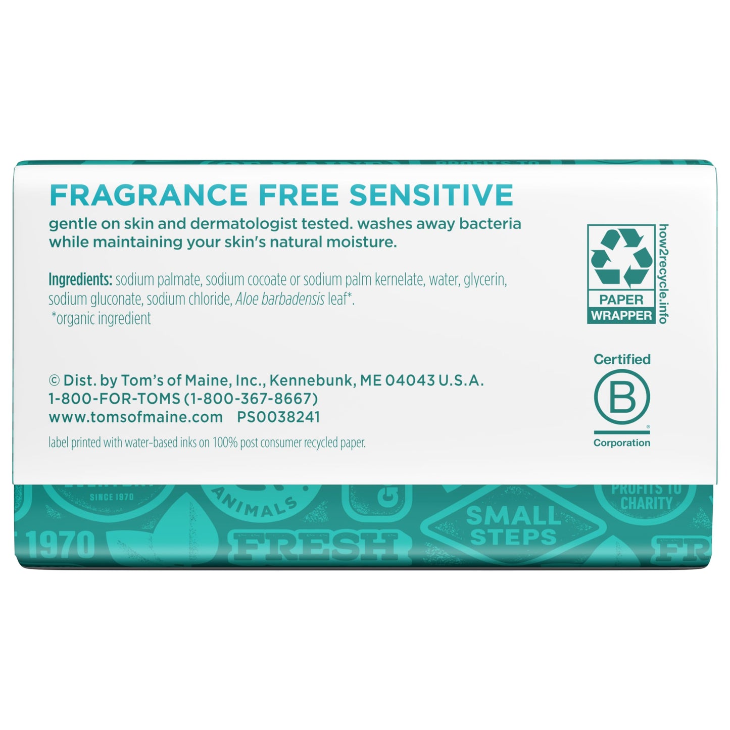 Tom’s of Maine Natural Beauty Bar Soap For Women and Men, Fragrance Free, Sensitive Skin, 5 oz Bar (Pack of 6)