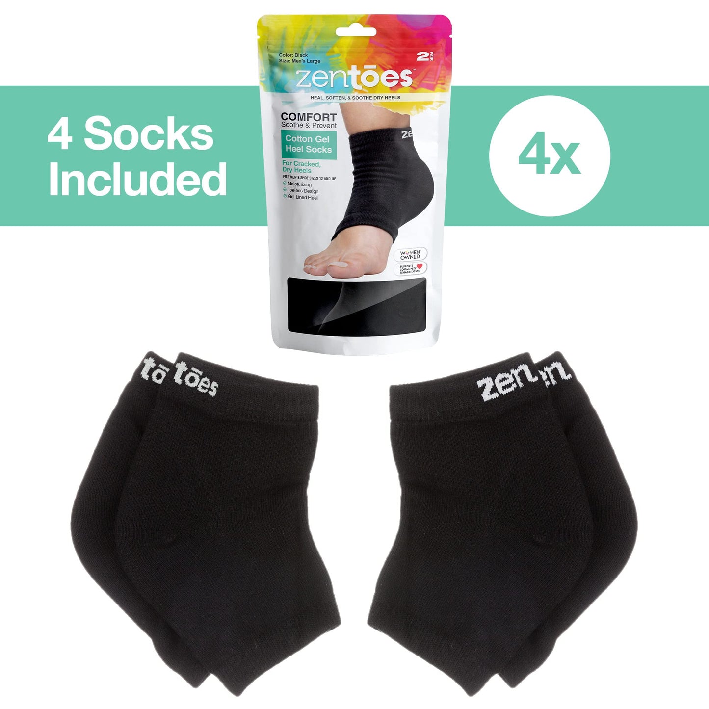 ZenToes Moisturizing Socks for Cracked Heel Treatment, Vitamin E, Olive Oil and Jojoba Oil Infused Heel Socks, Spa Gifts for Women, Relaxation Gifts for Women (Fuzzy Lilac Purple, Regular)