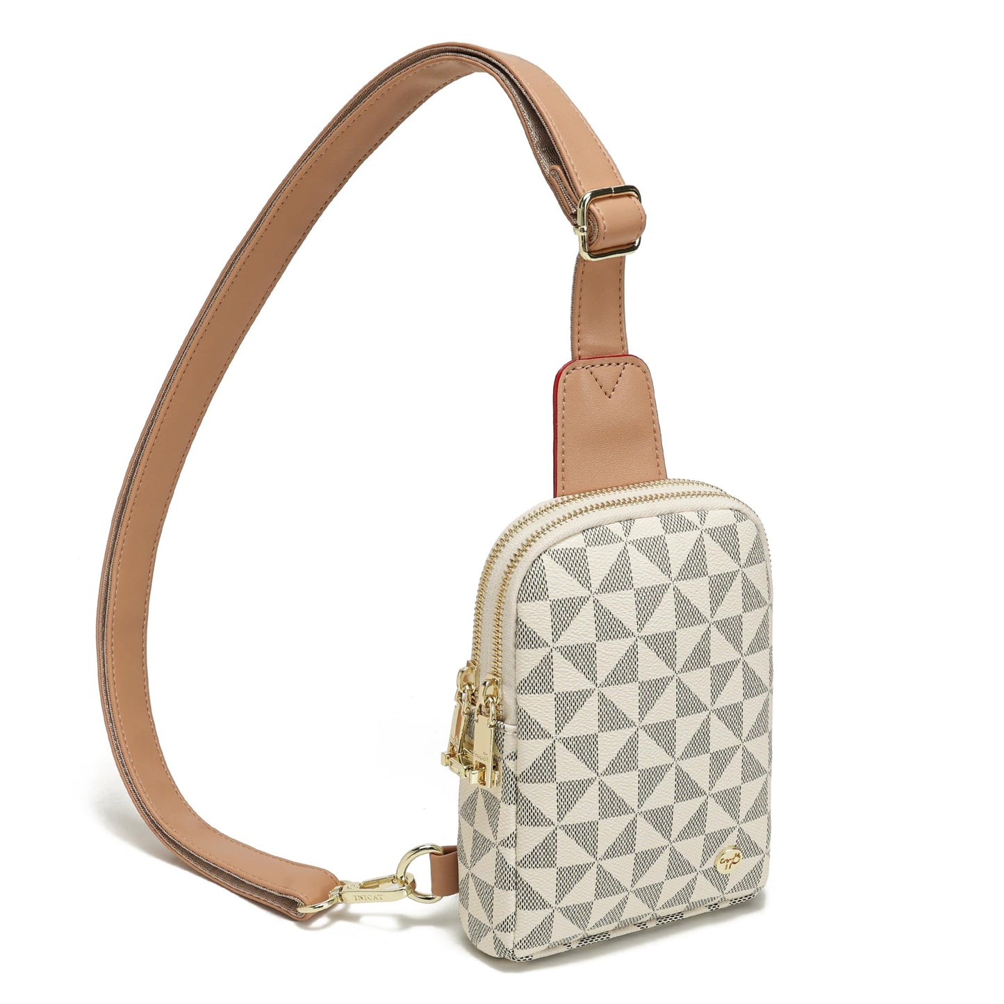 INICAT Anti Theft Crossbody Bag for Women, Small RFID Blocking Sling Purse with Zipper Lock for Travel, Vegan Leather