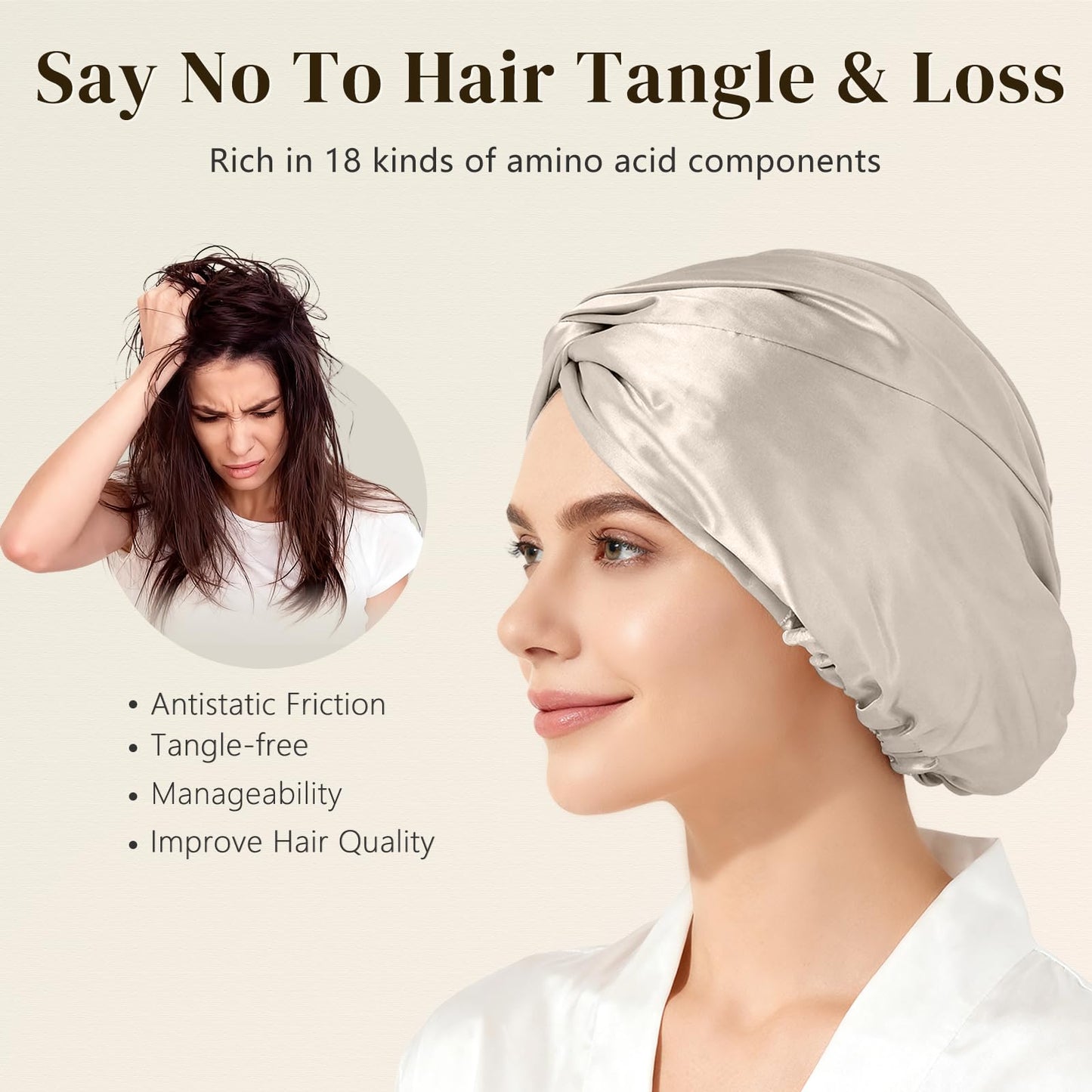 ZIMASILK 22 Momme 100% Mulberry Silk Bonnet for Sleeping & Women Hair Care, Highest Grade 6A Silk Hair wrap for Sleeping with Premium Elastic Stay On Head (1Pc, Pink)