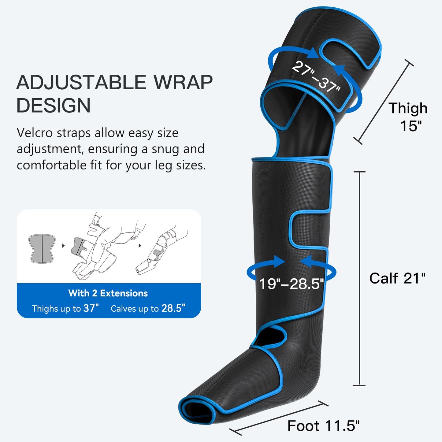 CINCOM Leg Massager with Heat and Compression, 3-in-1 Foot Calf & Thigh Massager for Circulation and Pain Relief Helpful for Lymphedema Edema Restless and Relaxation FSA - HSA