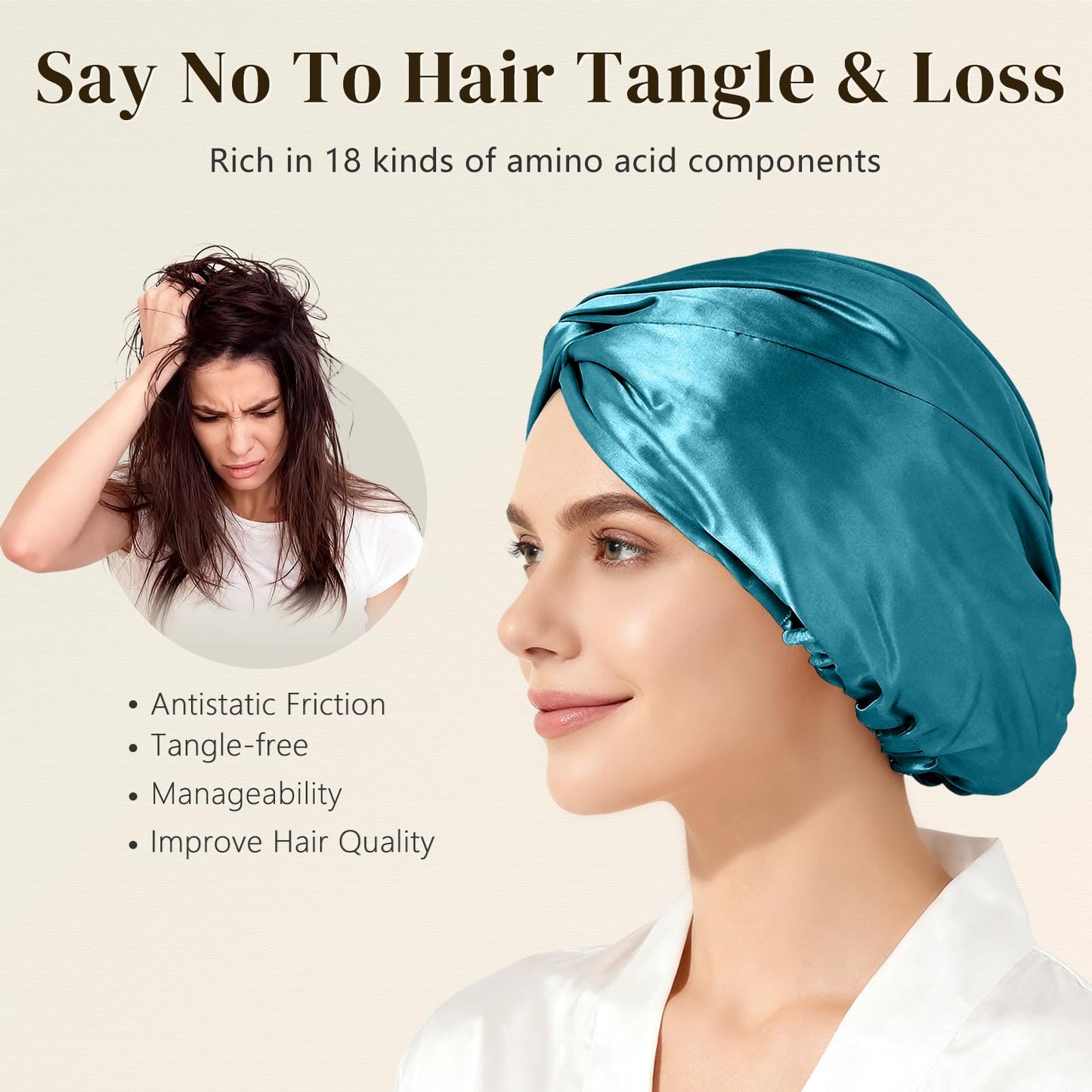 ZIMASILK 22 Momme 100% Mulberry Silk Bonnet for Sleeping & Women Hair Care, Highest Grade 6A Silk Hair wrap for Sleeping with Premium Elastic Stay On Head (1Pc, Pink)