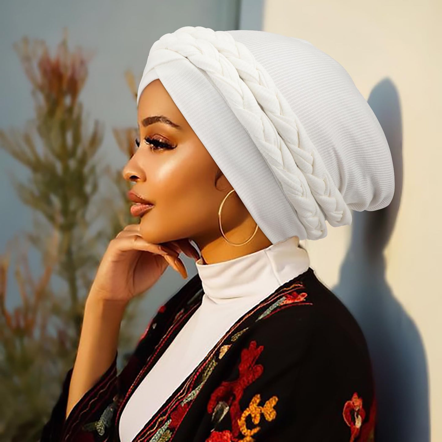 DRESHOW African Turban for Women Knotted Hairwraps for Sleeping Turban Headwraps Head Warmer Scarf for Black Women Chemo Cap