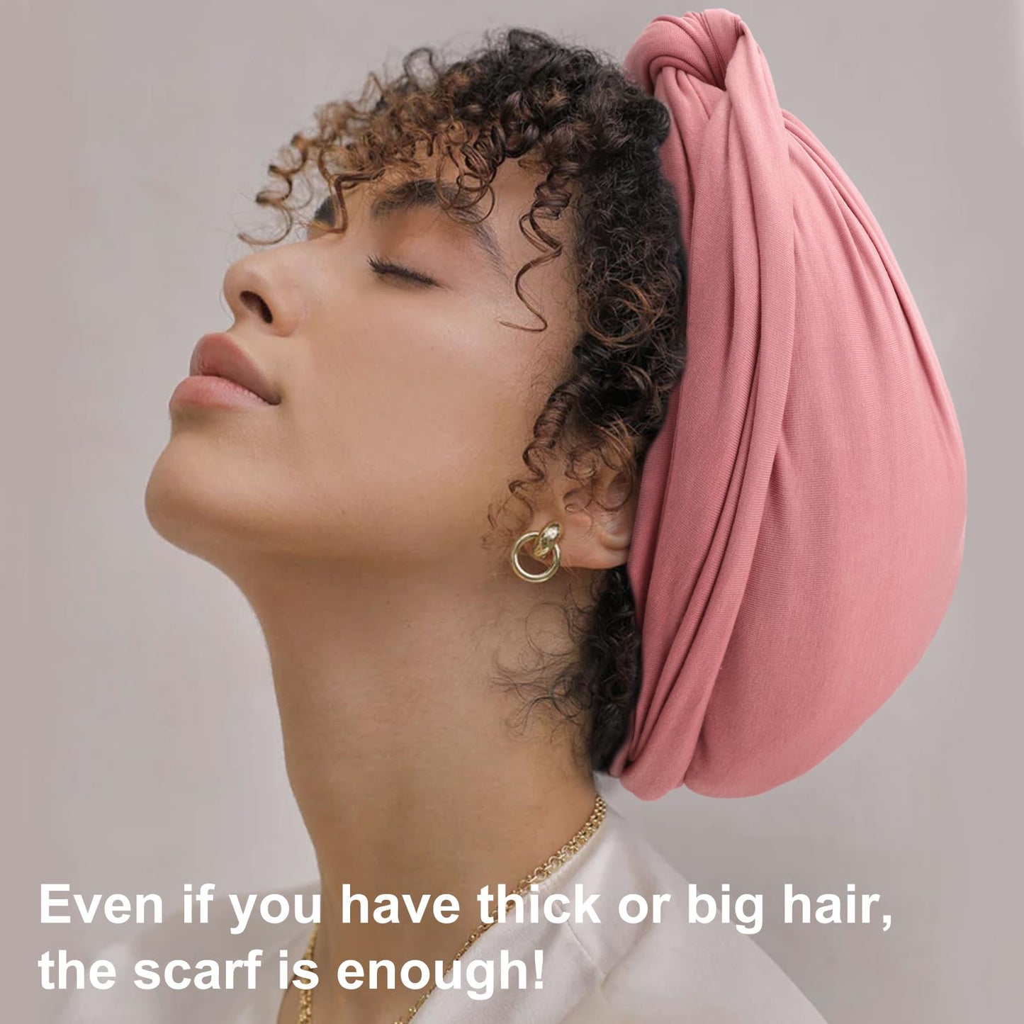 DRESHOW African Turban for Women Knotted Hairwraps for Sleeping Turban Headwraps Head Warmer Scarf for Black Women Chemo Cap