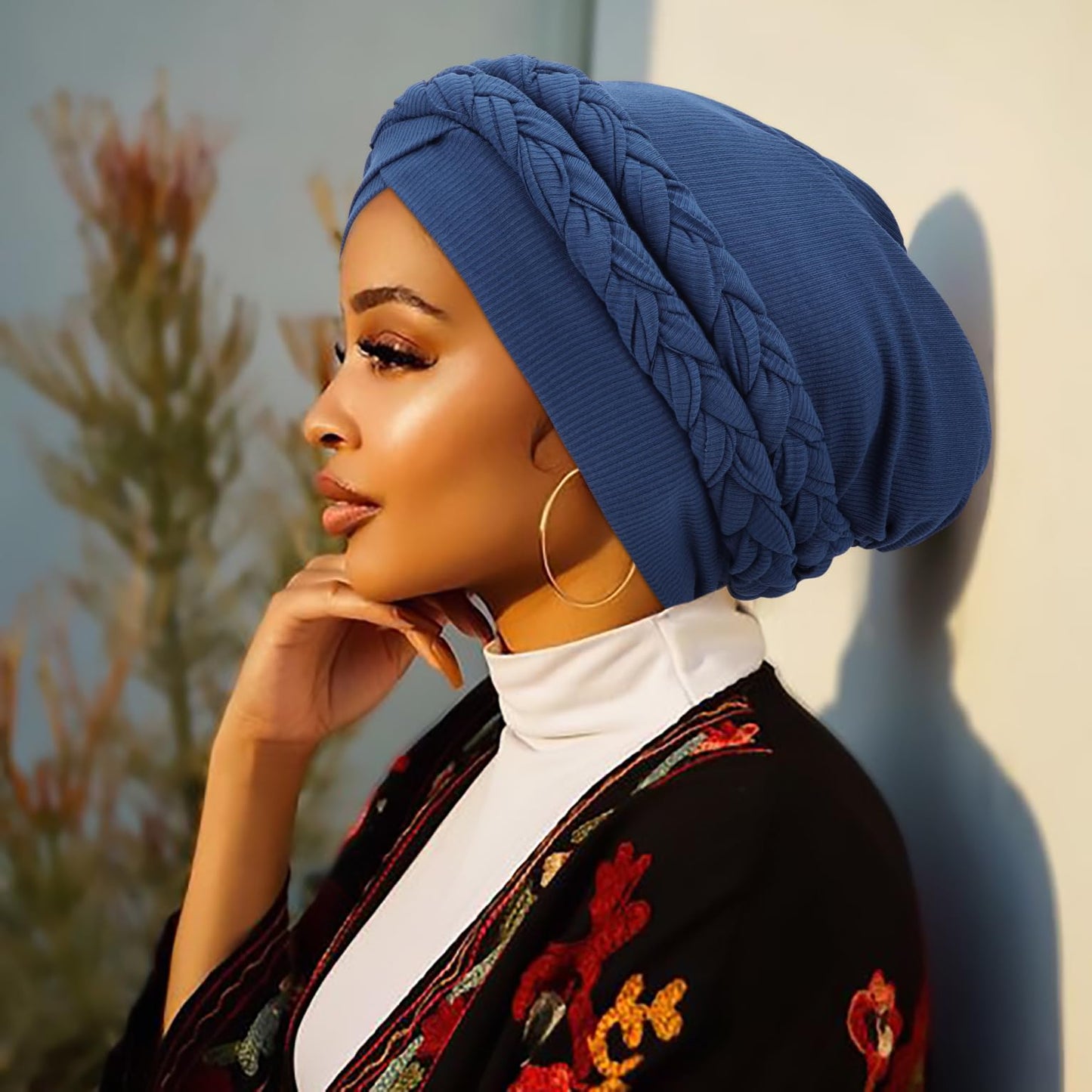 DRESHOW African Turban for Women Knotted Hairwraps for Sleeping Turban Headwraps Head Warmer Scarf for Black Women Chemo Cap
