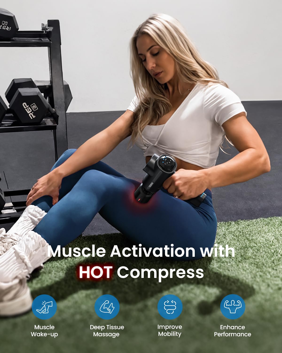 RENPHO Active Thermacool 2 Massage Gun with Heat and Cold, [2026 Upgraded] Handheld Percussion Deep Tissue Neck Back Muscle Massager, FSA Approved Gifts for Men Him Athletes Women Her HSA
