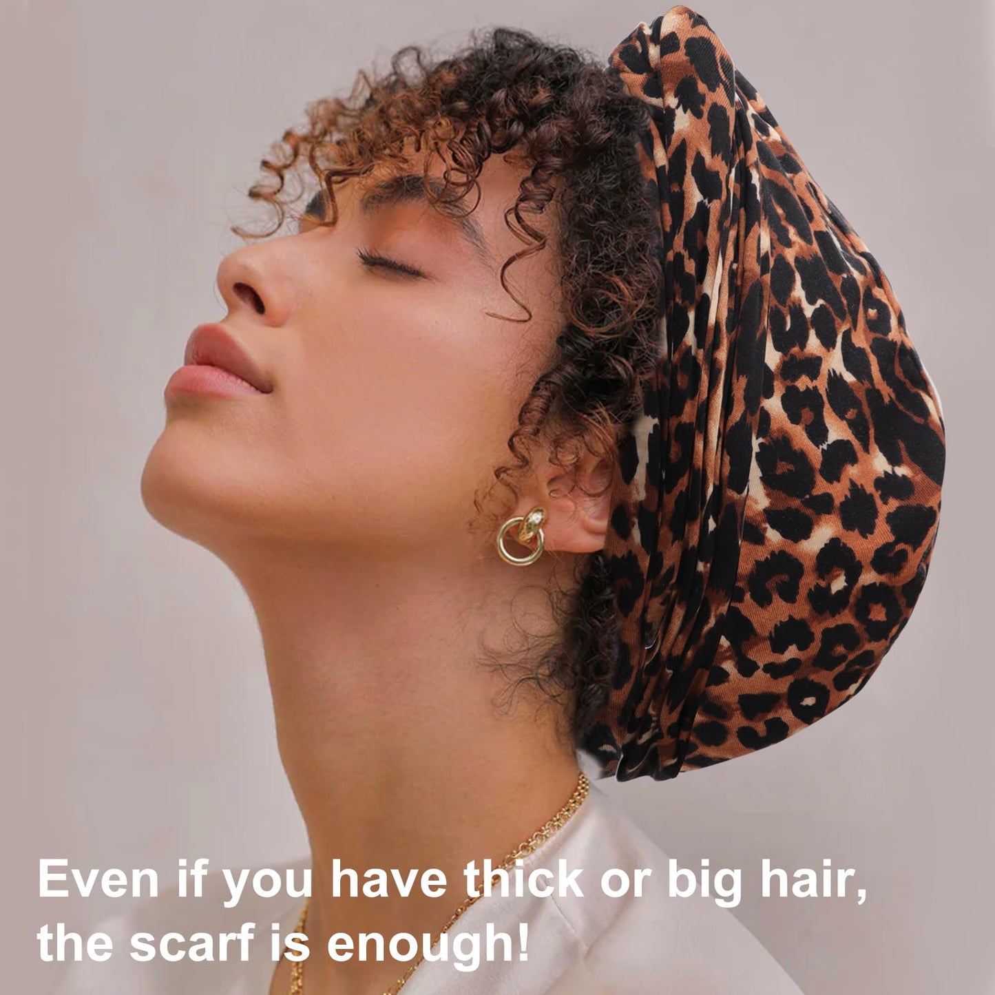 DRESHOW African Turban for Women Knotted Hairwraps for Sleeping Turban Headwraps Head Warmer Scarf for Black Women Chemo Cap