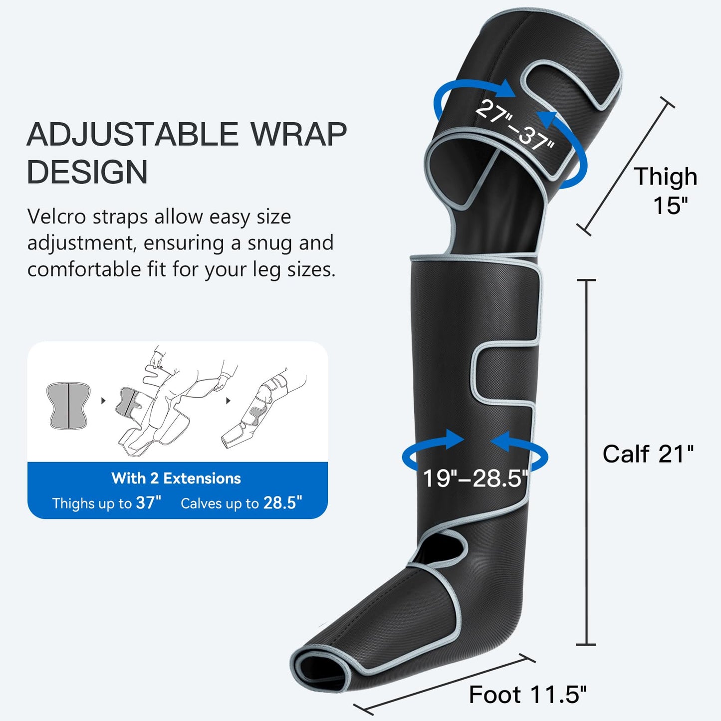 CINCOM Leg Massager with Heat and Compression, 3-in-1 Foot Calf & Thigh Massager for Circulation and Pain Relief Helpful for Lymphedema Edema Restless and Relaxation FSA - HSA