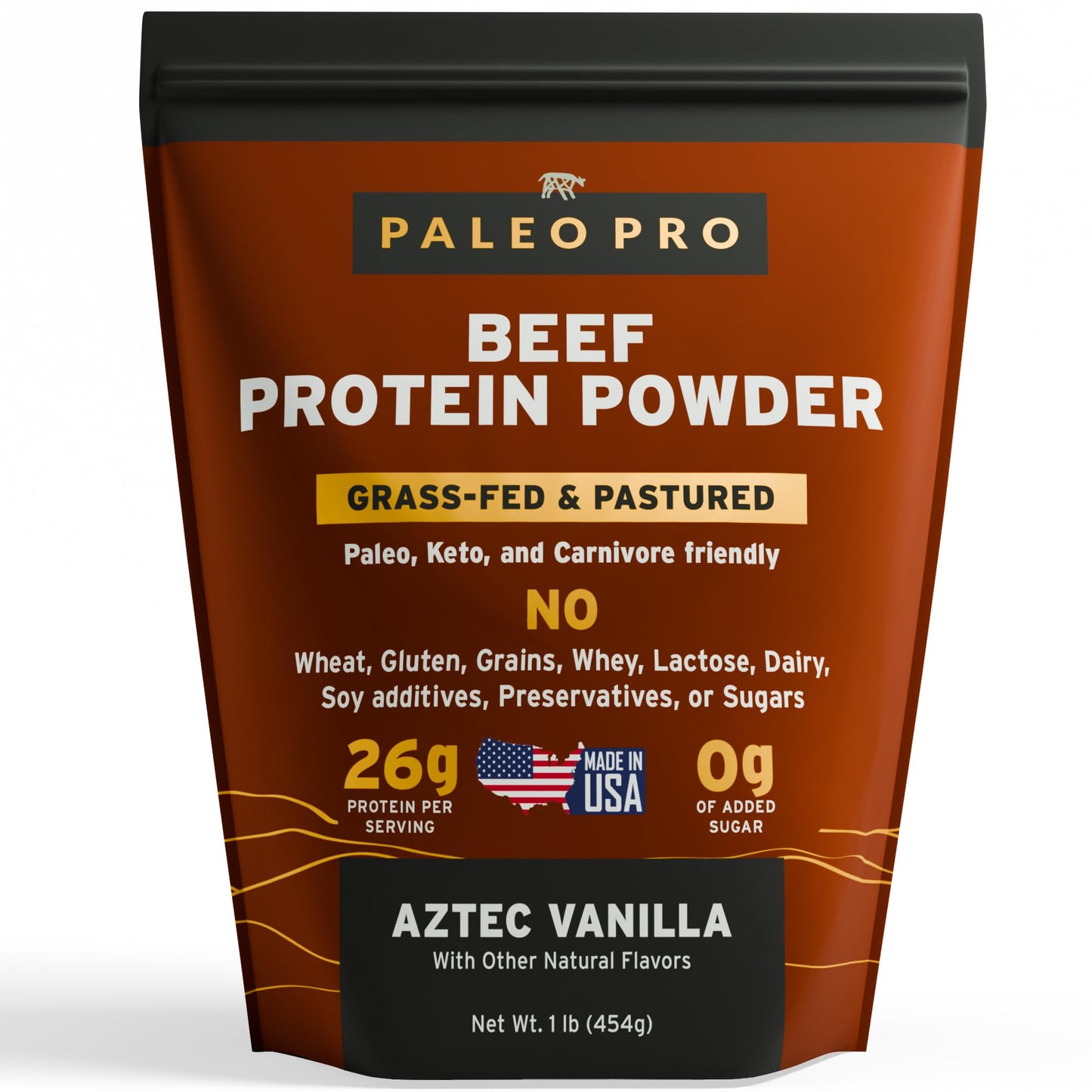 Paleo Pro Beef Protein Powder - Grass Fed Protein Powder Isolate - Pure Animal Based Pastured & Cage-Free | Dairy & Gluten Free, Natural and Clean Proteins for Paleo & Keto - 15 Days Supply (Cacao)
