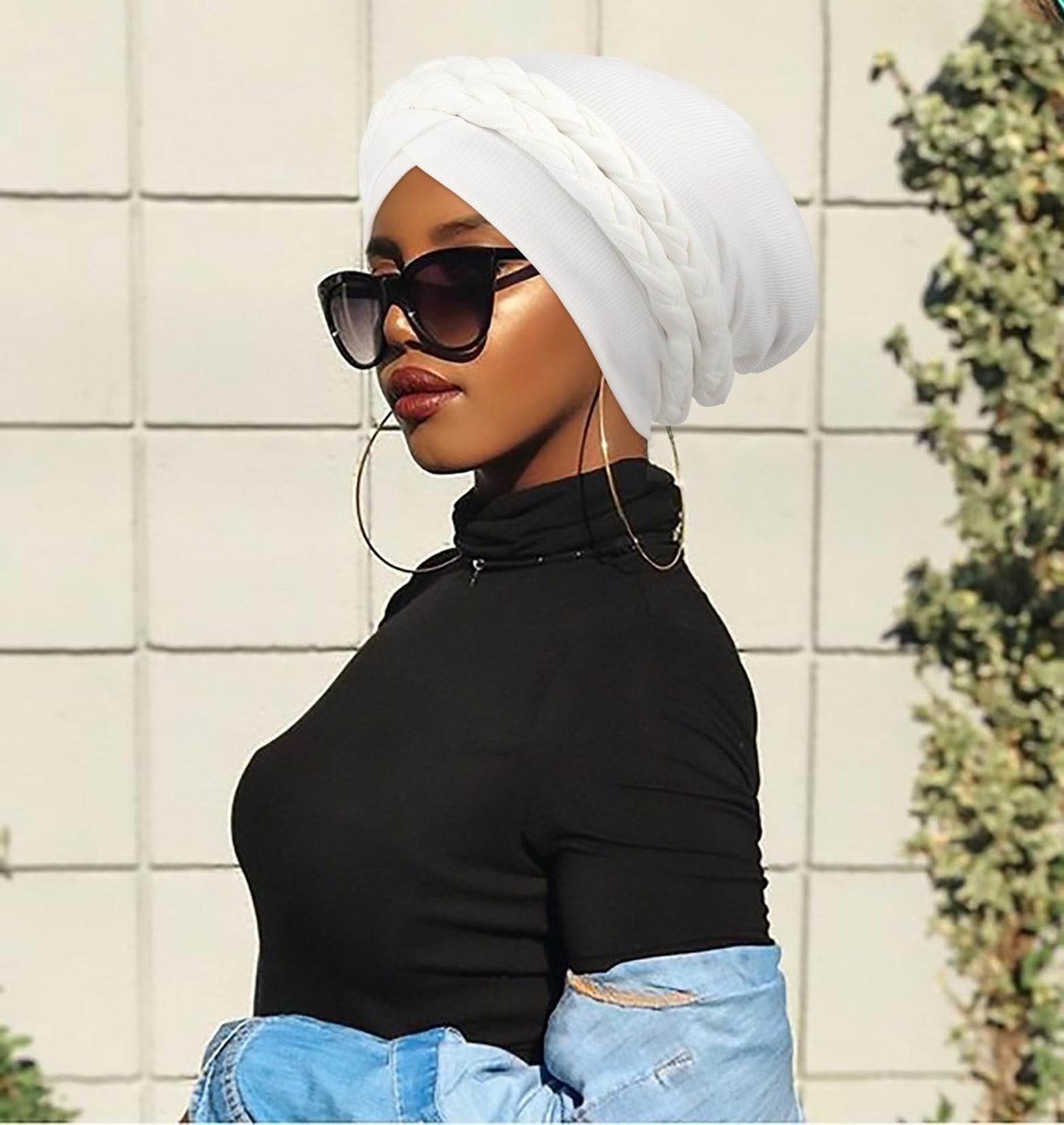 DRESHOW African Turban for Women Knotted Hairwraps for Sleeping Turban Headwraps Head Warmer Scarf for Black Women Chemo Cap