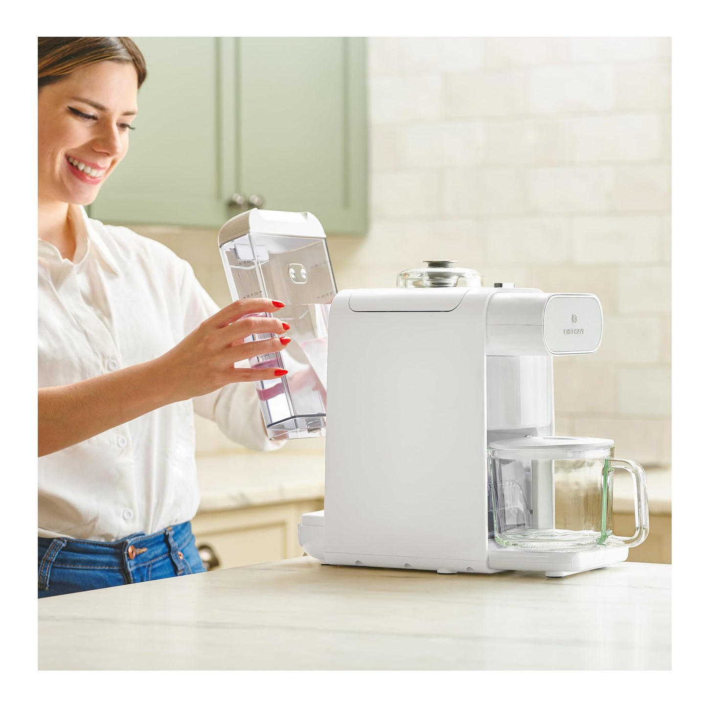 ChefWave Milkmade Plant-Based Milk Maker, 6-in-1 Nut Milk Machine for Almond, Oat, Soy, Cashew, Coconut & Macadamia — 1000W, No Soaking, Auto Self-Clean, Delay Start, Glass Pitcher Included (White)