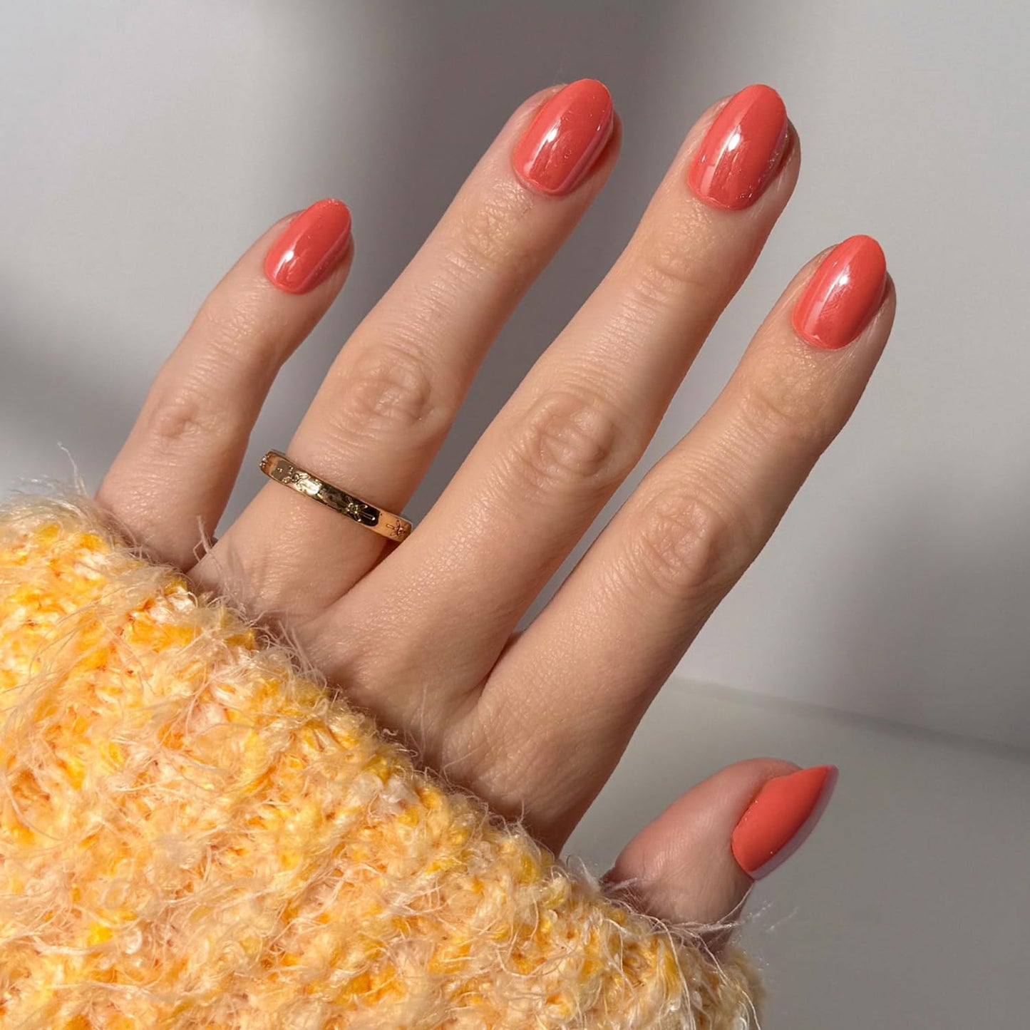 Glamnetic Press On Nails - All Time Love Spring Nails | Glossy, Semi-Transparent, Short Almond French Tip Fake Nails with Leaf Accents, Salon Quality | 15 Sizes - 30 Nail Kit with Glue