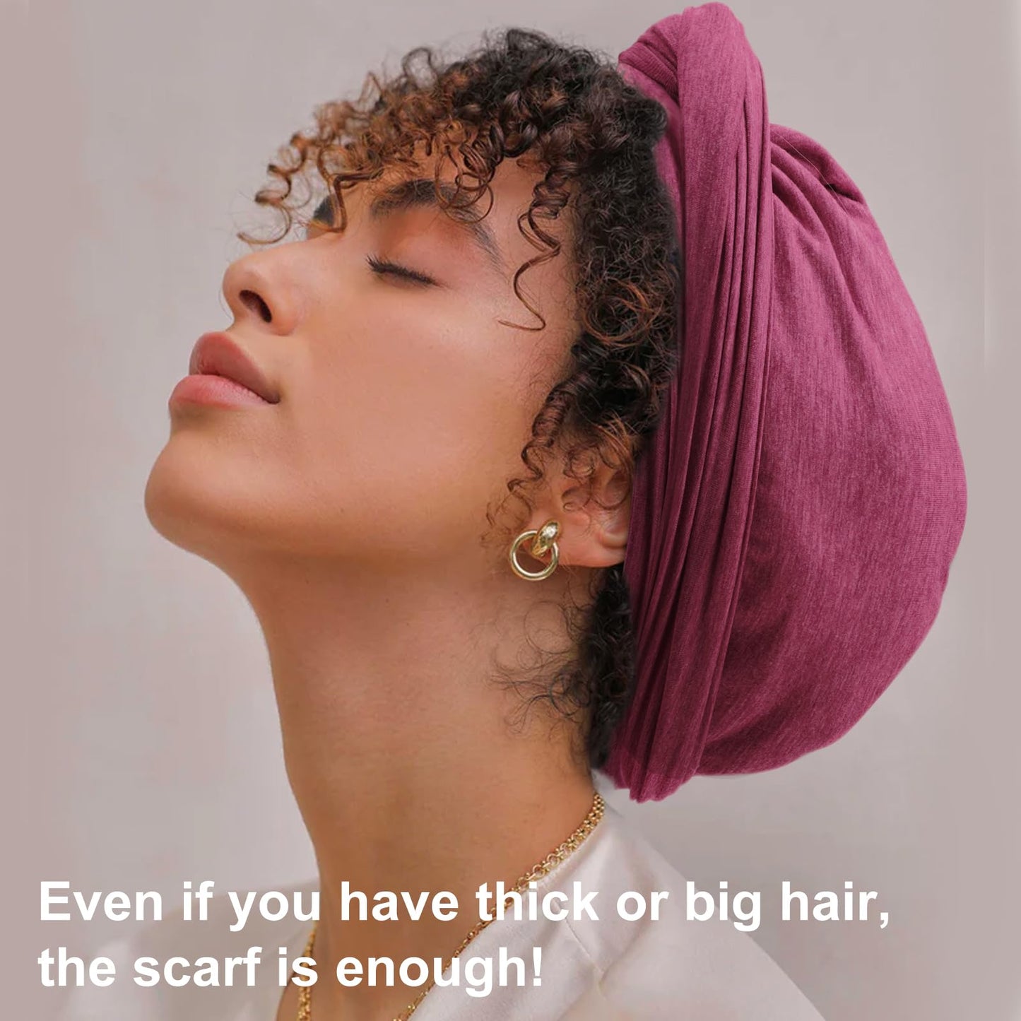 DRESHOW African Turban for Women Knotted Hairwraps for Sleeping Turban Headwraps Head Warmer Scarf for Black Women Chemo Cap