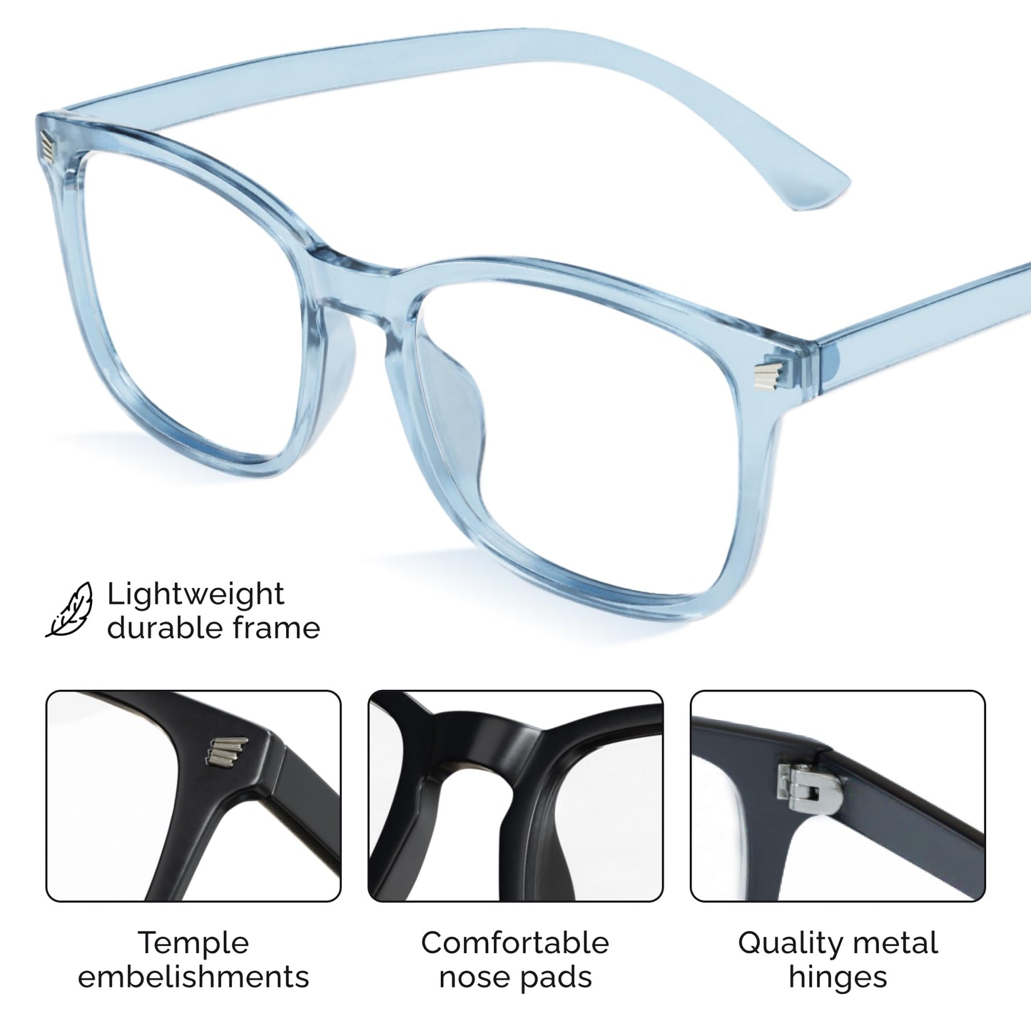 livho High Tech Blue Light Glasses - Advanced Blue Light Blocking Computer Glasses - Screen Fatigue & UV Protection